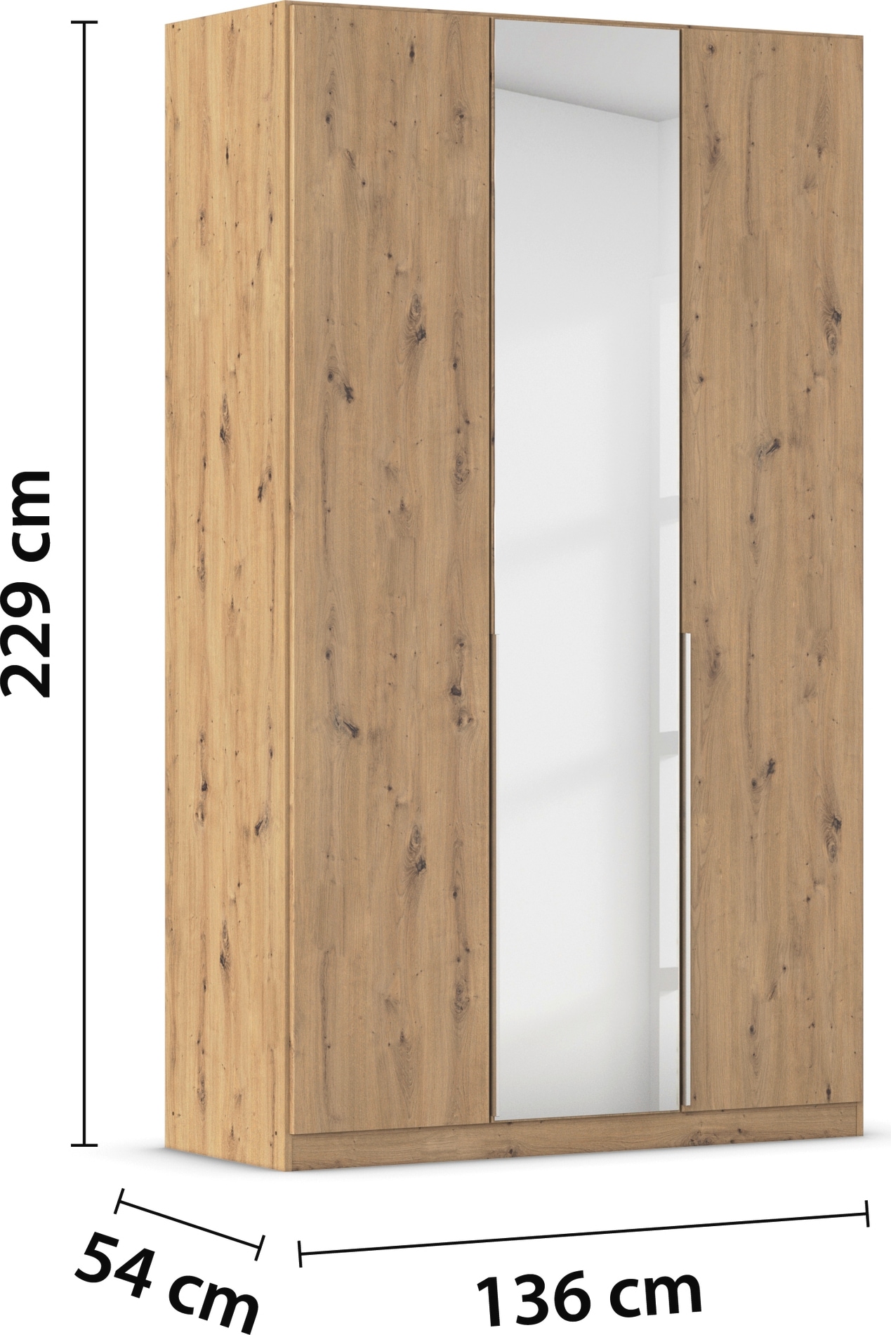 rauch Drehtürenschrank »Kleiderschrank Schrank Garderobe AGORDO mit Dekor- oder Hochglanzfront«, (in zwei Griff-Farben), durchdachte Innenausstattung, in 6 Breiten und 2 Höhen MADE IN GERMANY