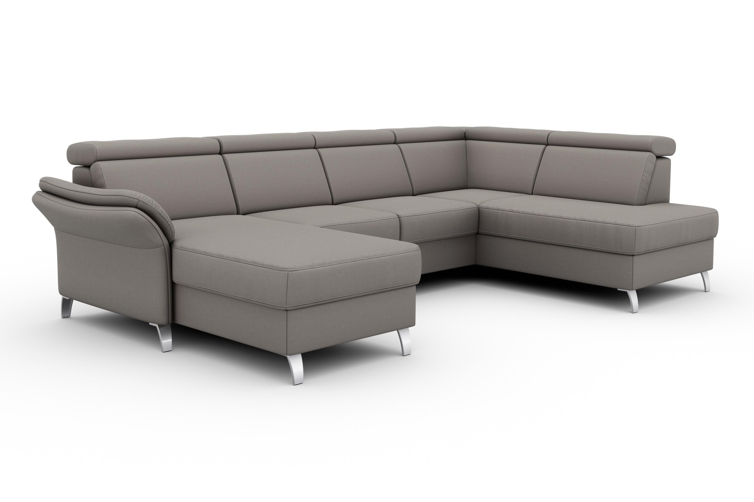 sit&more Wohnlandschaft »Vincenzo U-Form«, inklusive Kopfteilverstellung, wahlweise mit Bettfunktion, Bettkasten