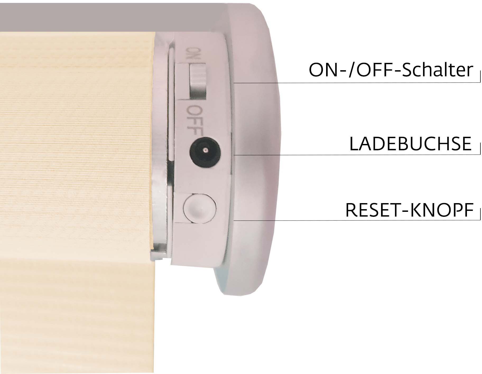 sunlines Elektrisches Rollo »Akkurollo Upcycling appgesteuert, blickdicht, Sunlines«, blickdicht, ohne Bohren, appgesteuert via Bluetooth