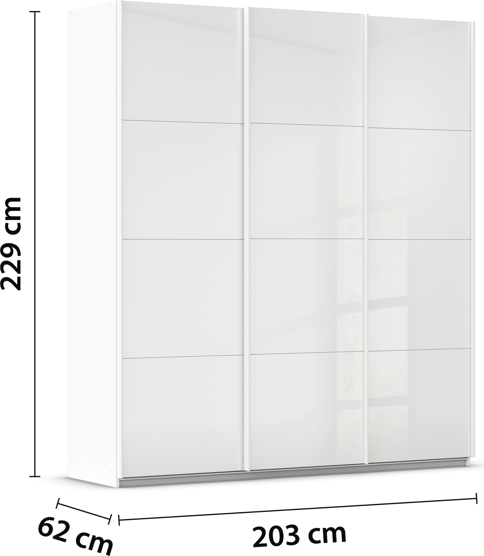 rauch Schwebetürenschrank »Kleiderschrank Schrank Garderobe AGORDO mit Glasfront«, durchdachte Innenausstattung, in 4 Breiten und 2 Höhen MADE IN GERMANY