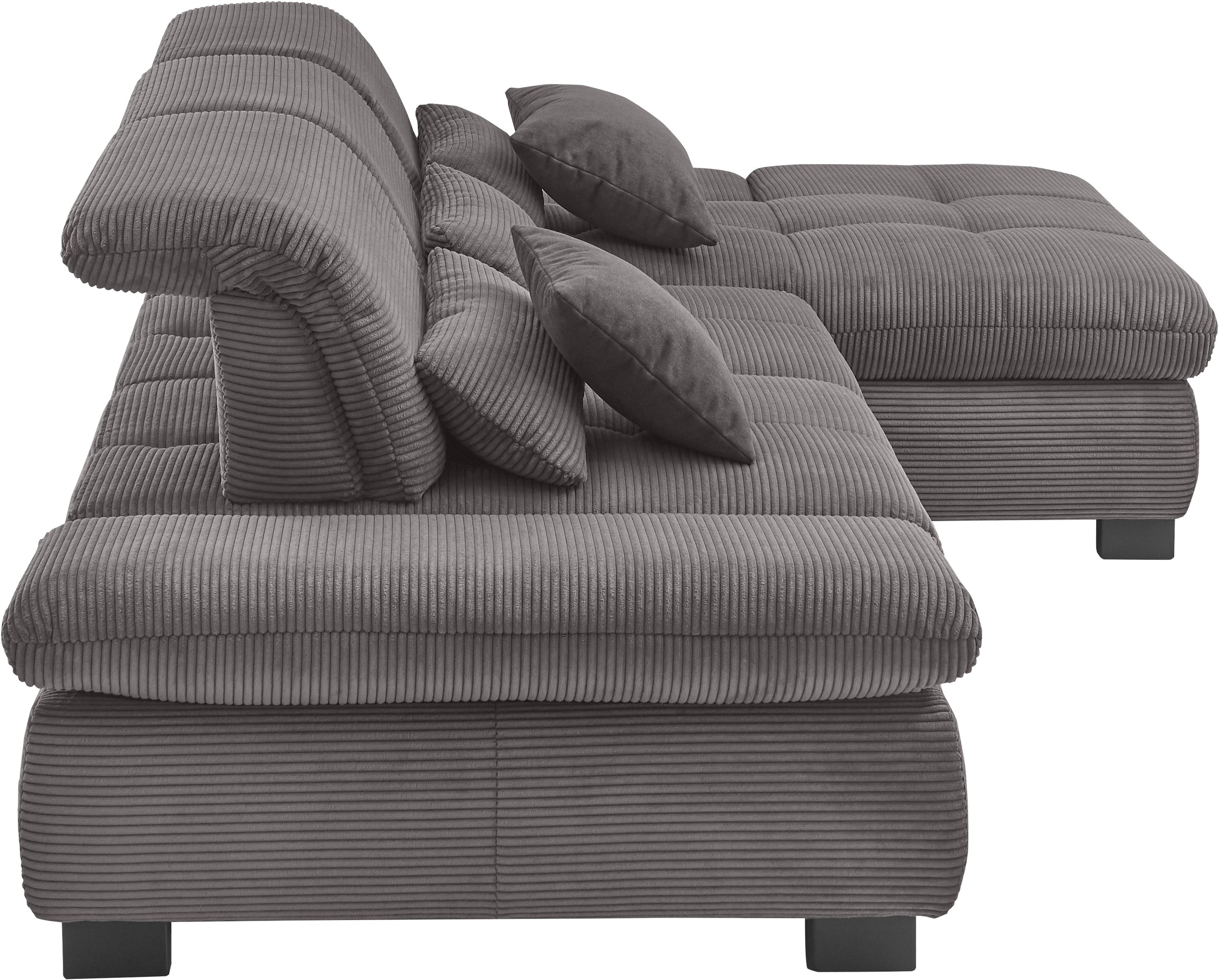 set one by Musterring Ecksofa »SO4100 V«, mit verstellbaren Kopfteilen, wahlweise mit Funktionen, Cord-Bezug