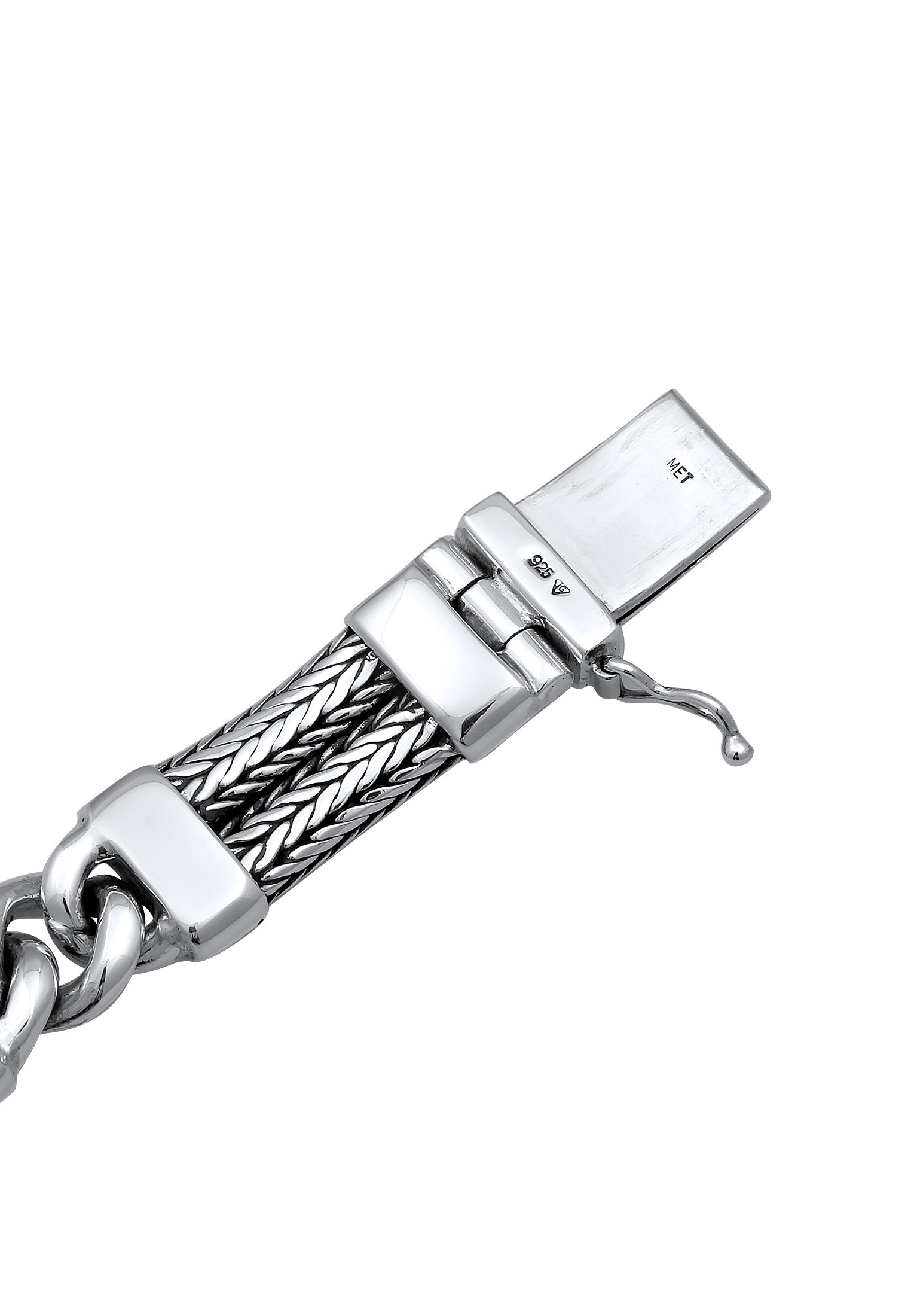 Kuzzoi Armband »Herren Panzer Gliederarmband Modern 925 Silber«