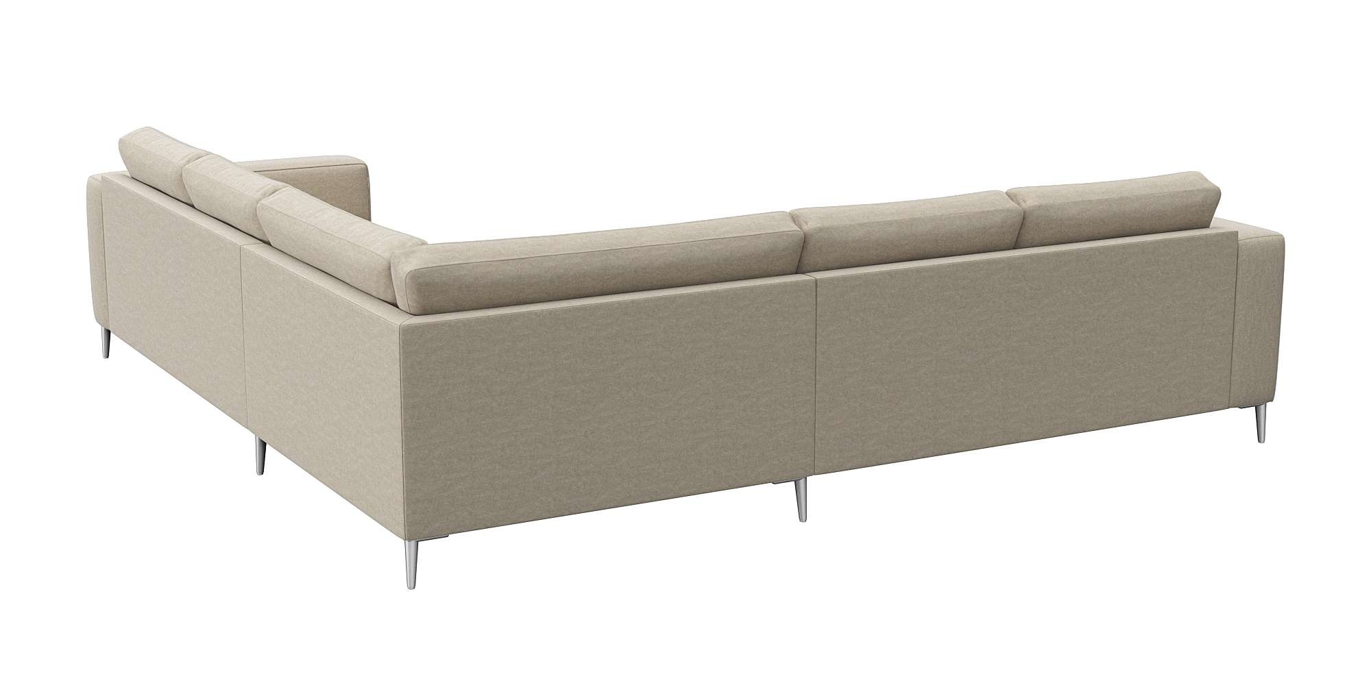 FLEXLUX Ecksofa »Fiore, gleichschenklig, super Sitzkomfort durch Kaltschaum im Sitz«, breite Armlehnen, Füße Alu