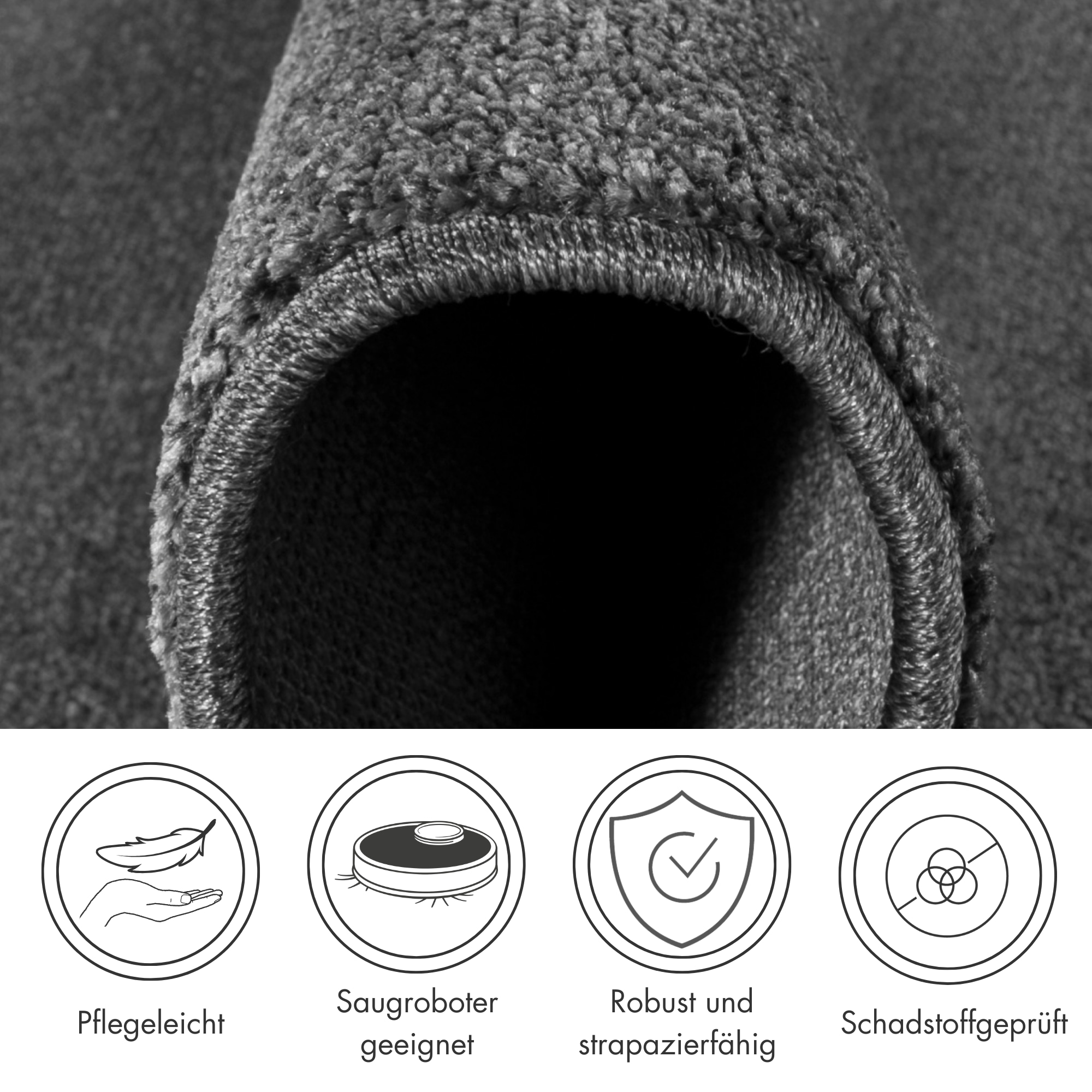 Andiamo Teppich »Jerez«, rechteckig, 8 mm Höhe, Kurzflor, gewebt, Uni-Farben, auch als Läufer