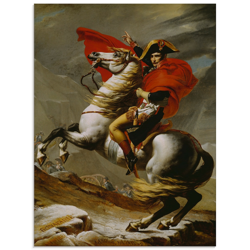 Artland Glasbild »Napoleon bei der Überquerung der Alpen.«, Menschen, (1 St.)