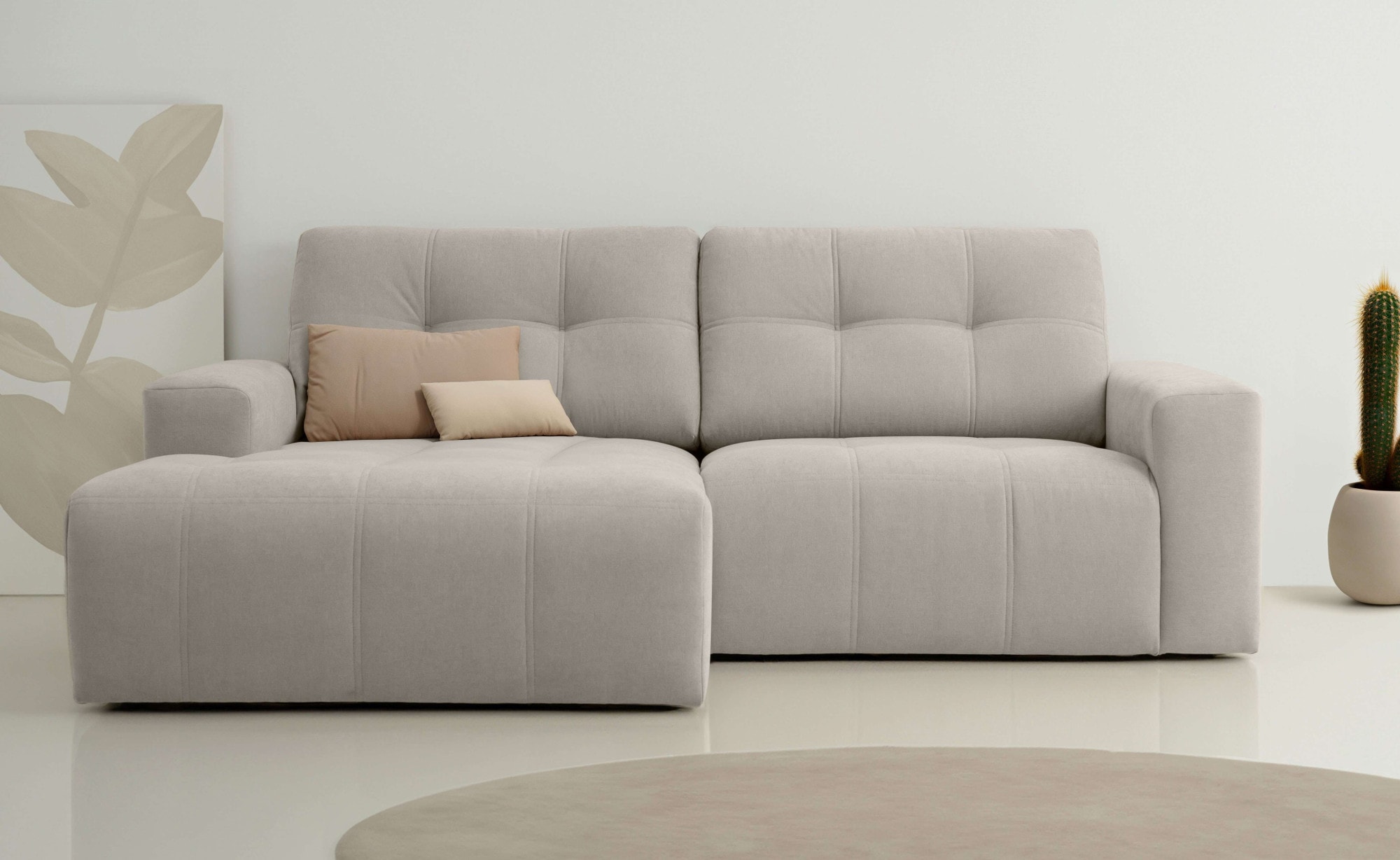 Home affaire Ecksofa »Turnon, Lounge-sofa, Breite 221 cm«, Chenille, mit Kn günstig online kaufen