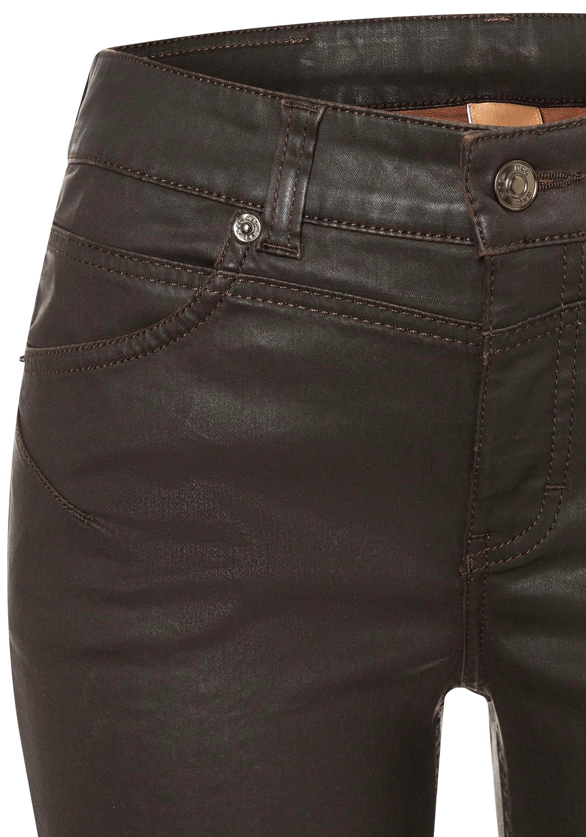 MAC Röhrenhose »RICH SLIM chic coating«, mit Reißverschluss-Detail am Bein