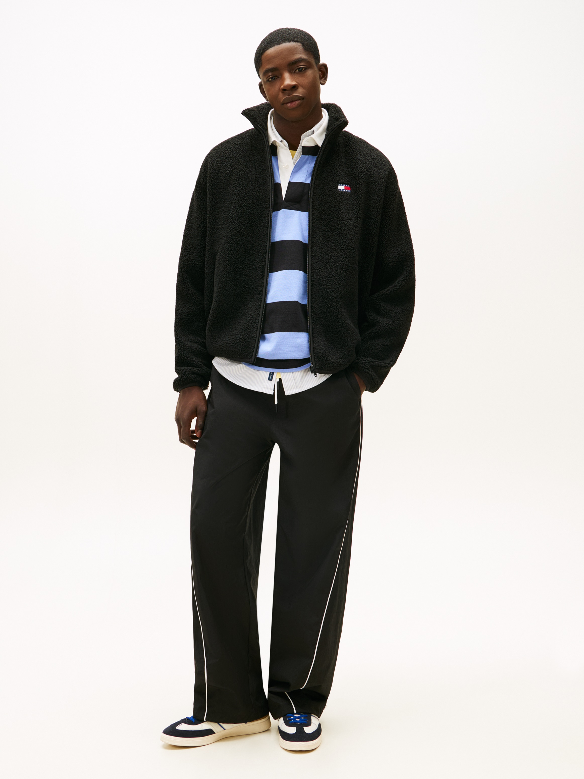 Tommy Jeans Fleecejacke »TJM BADGE TEDDY« Stehkragen, Teddyfleece, relaxed fit