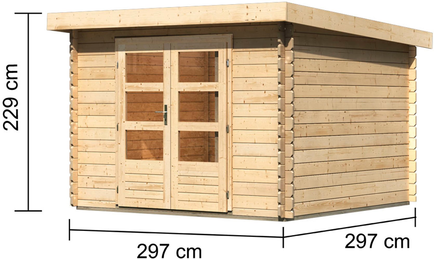 Karibu Gartenhaus »"Lumet 5" Set«, naturbelassen oder anthrazit, Schneelast-Haus
