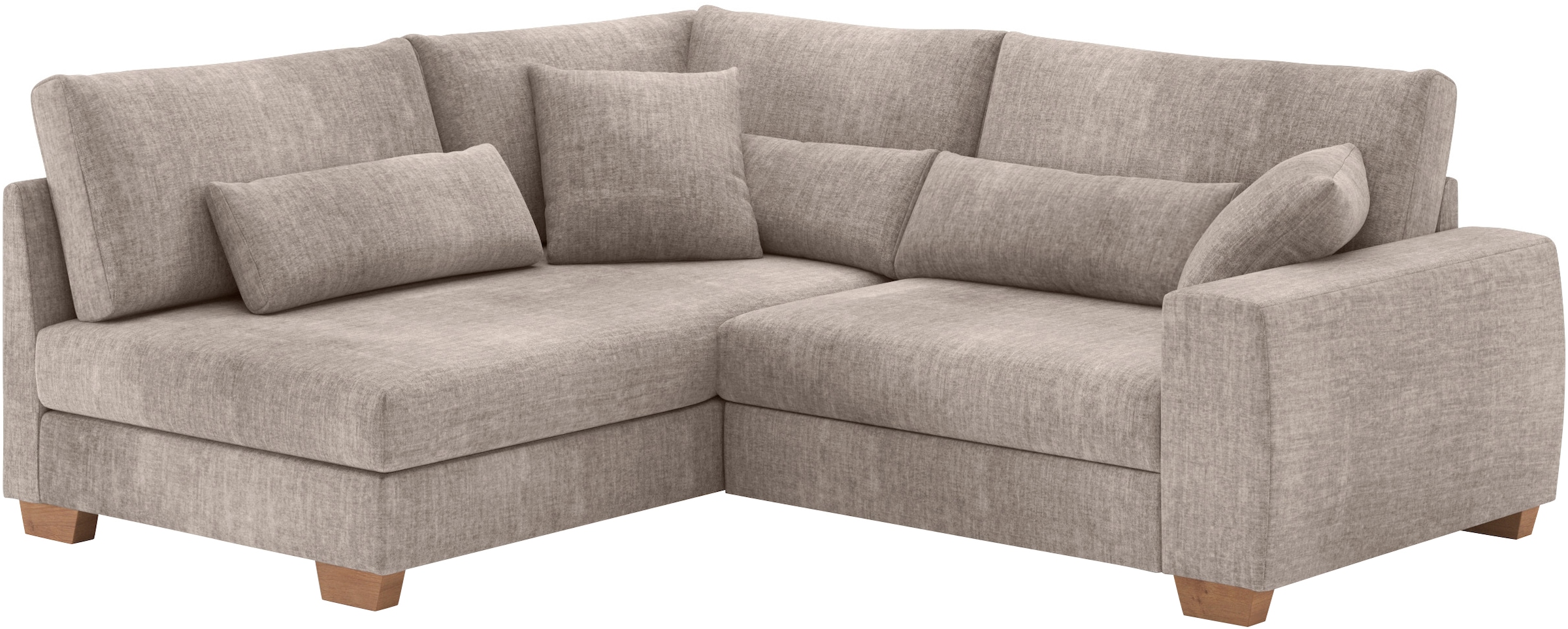 Mr. Couch Ecksofa »Helena L-Form, bis 140 kg belastbar«, mit Taschenfederkern, wahlweise mit Bettfunktion