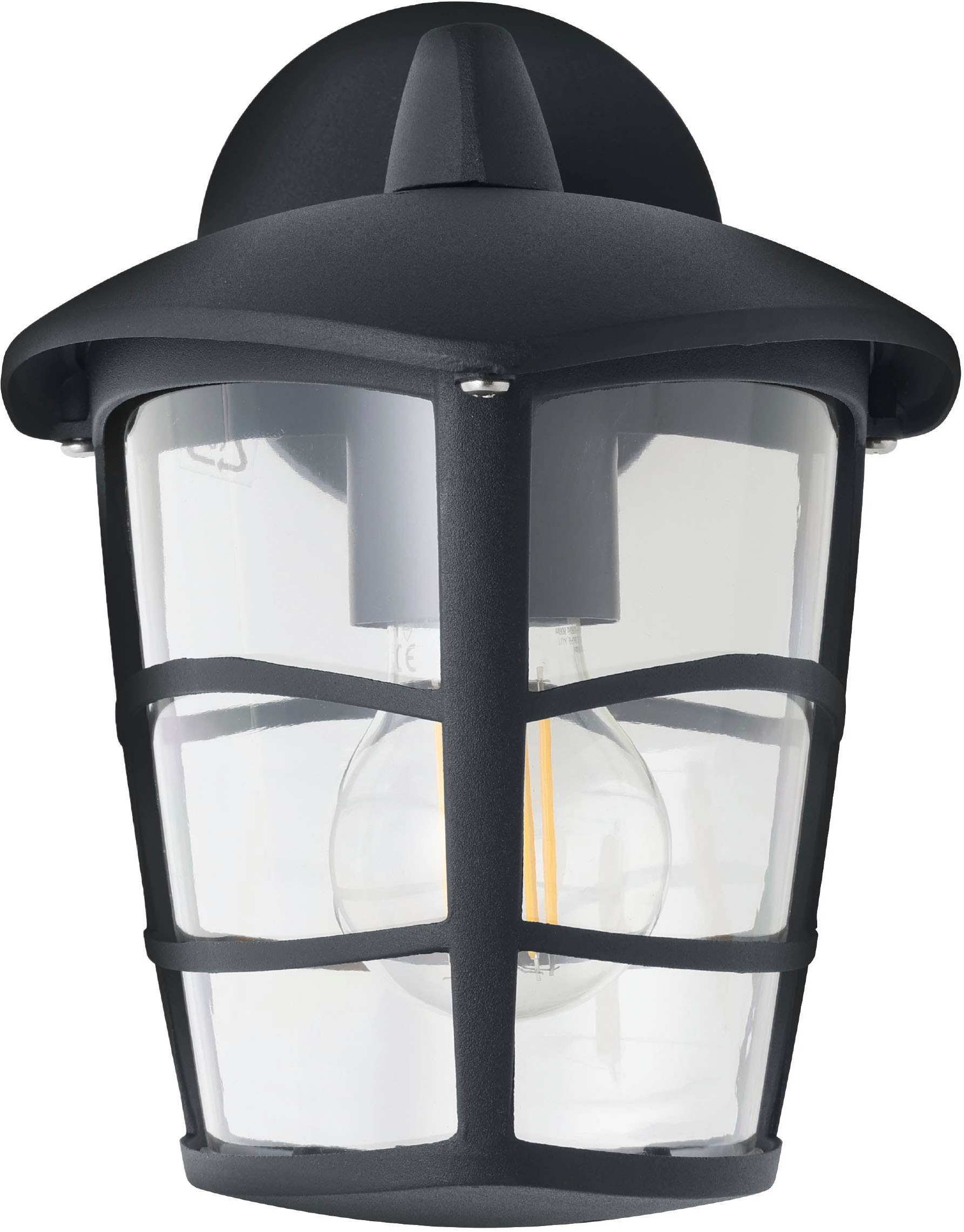 EGLO Wandleuchte »Aloria Außen-Wandlampe, Außenleuchte, Aluguss, Kunststoff, E27, IP44« E27 1 Stk. Wand-/Deckenleuchte - L17 x H22,5 x AL19 cm - schwarz - 1X60W exkl.