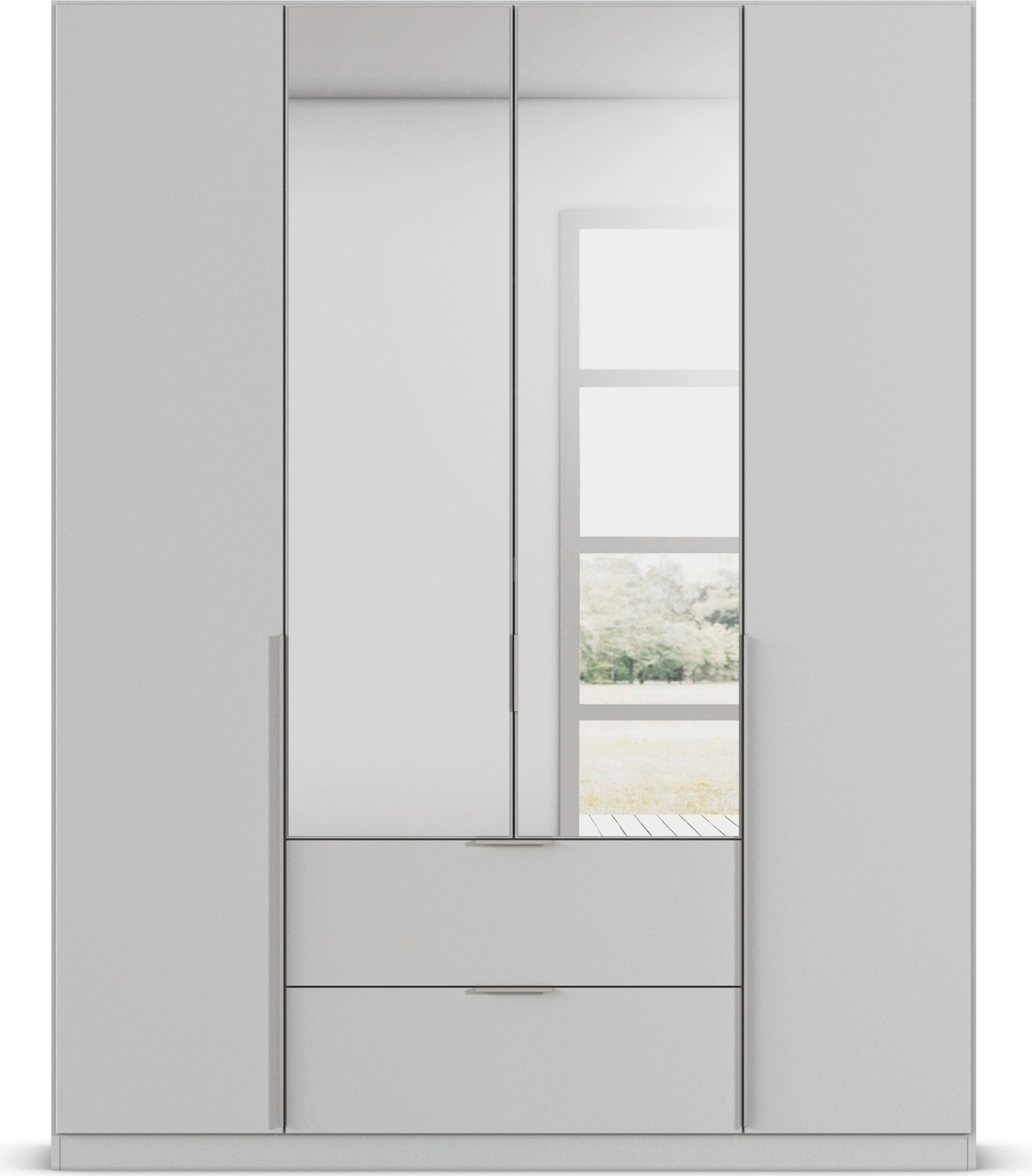 rauch Drehtürenschrank »Kleiderschrank Schrank Garderobe AGORDO mit Dekor- oder Hochglanzfront«, (in zwei Griff-Farben mit Dekor- oder Hochglanzfront), mit Außenschubkästen, in 6 Breiten und 2 Höhen MADE IN GERMANY
