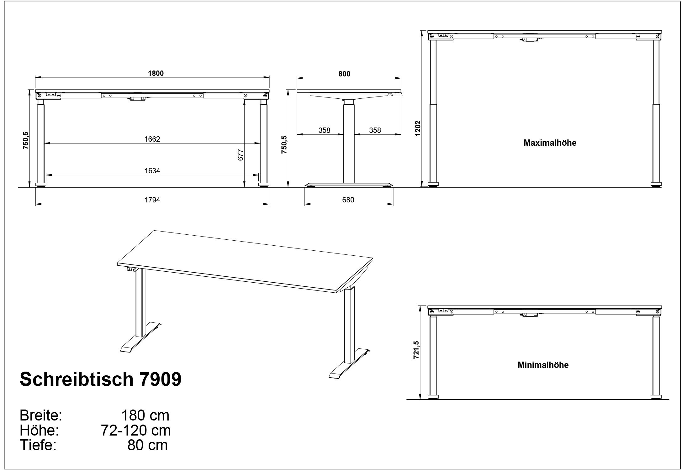 GERMANIA Büromöbel-Set »Mailand«, (4 tlg.), inkl. Schreibtisch, Rollcontainer, Raumteiler und Sideboard