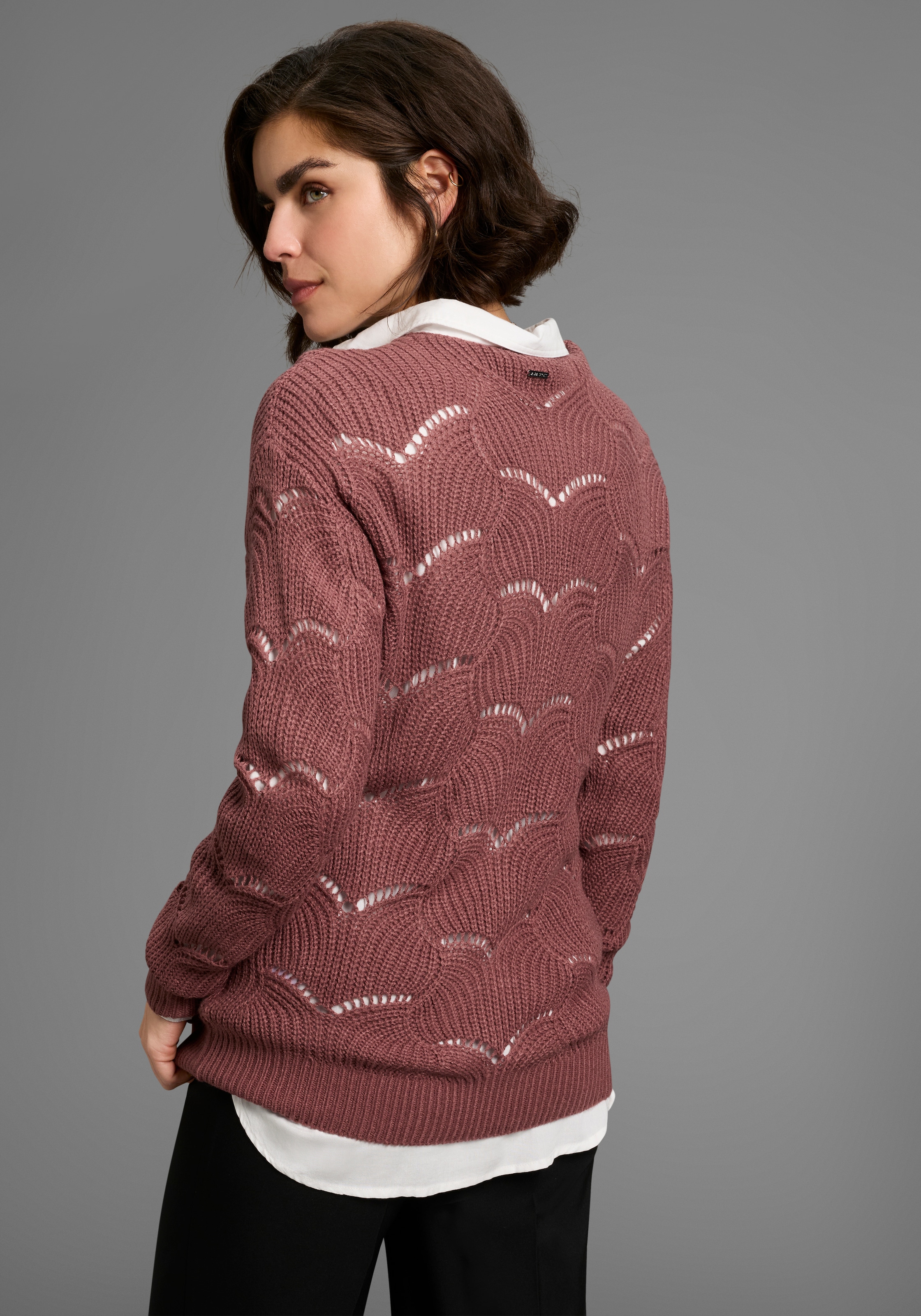 Laura Scott Ajourpullover, mit Lochmuster