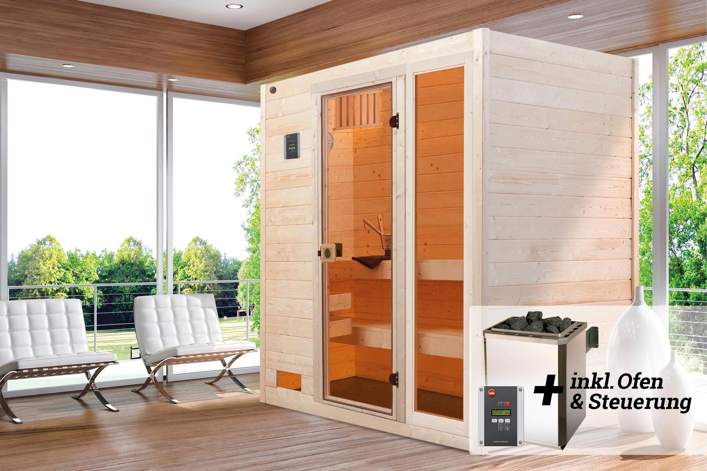 weka Sauna »Valida«, 7,5 kW-Ofen mit digitaler Steuerung