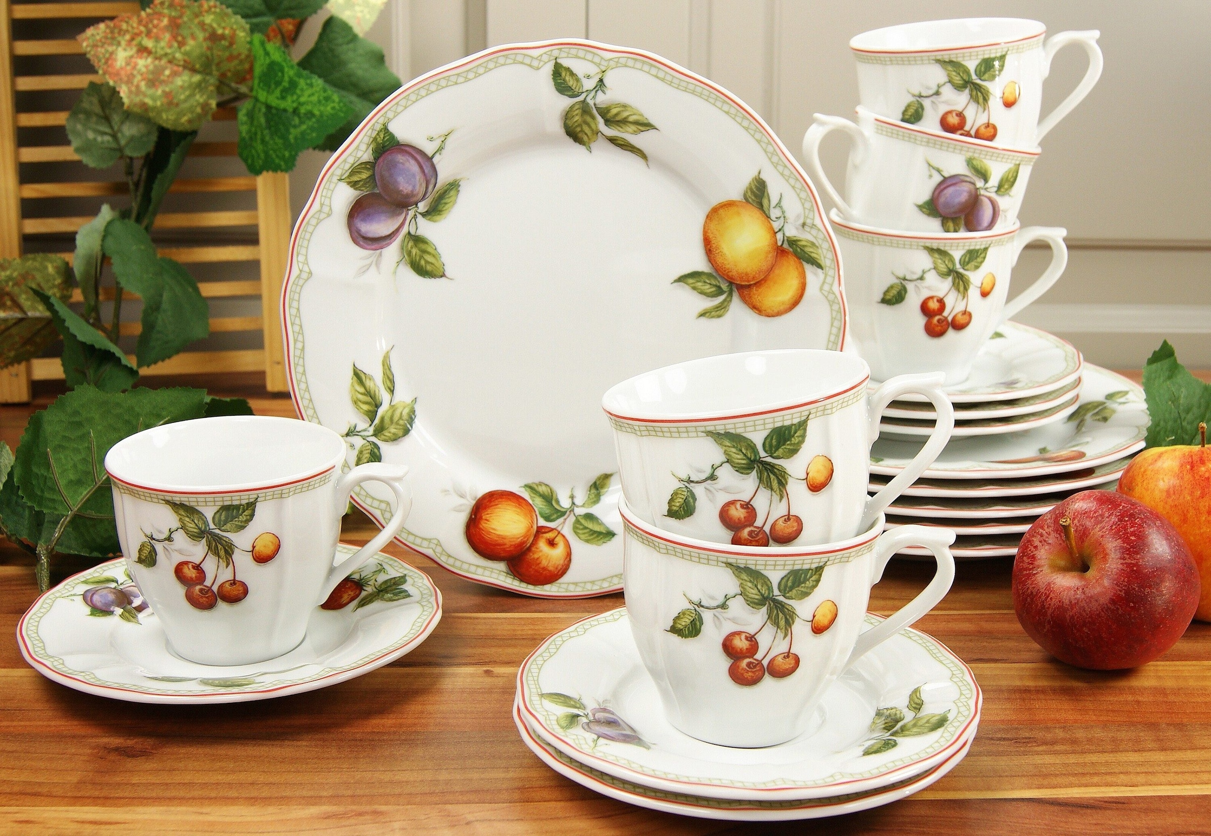 tlg., 18 Flora Service, Personen), CreaTable Personen für Orchard«, auf (Set, Kaffeeservice Teile, 6 »Geschirr-Set Rechnung Kaffeegeschirr 18 6 bestellen für