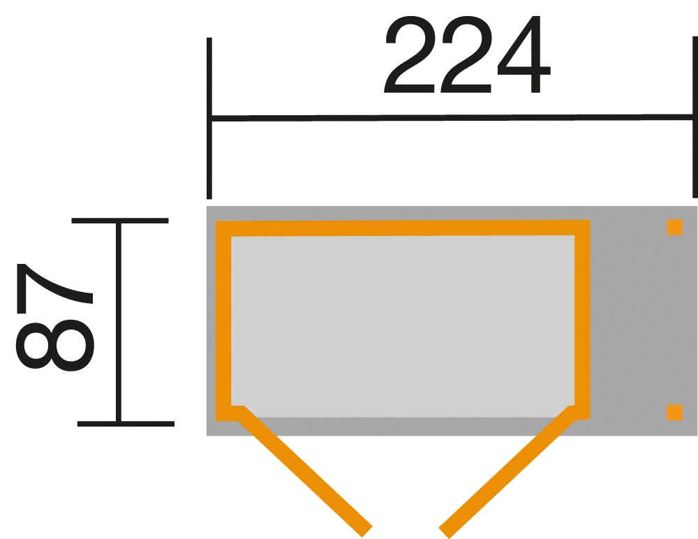 weka Garten-Geräteschrank »Gr. 2«, BxTxH: 245x105x216 cm, mit Schleppdach