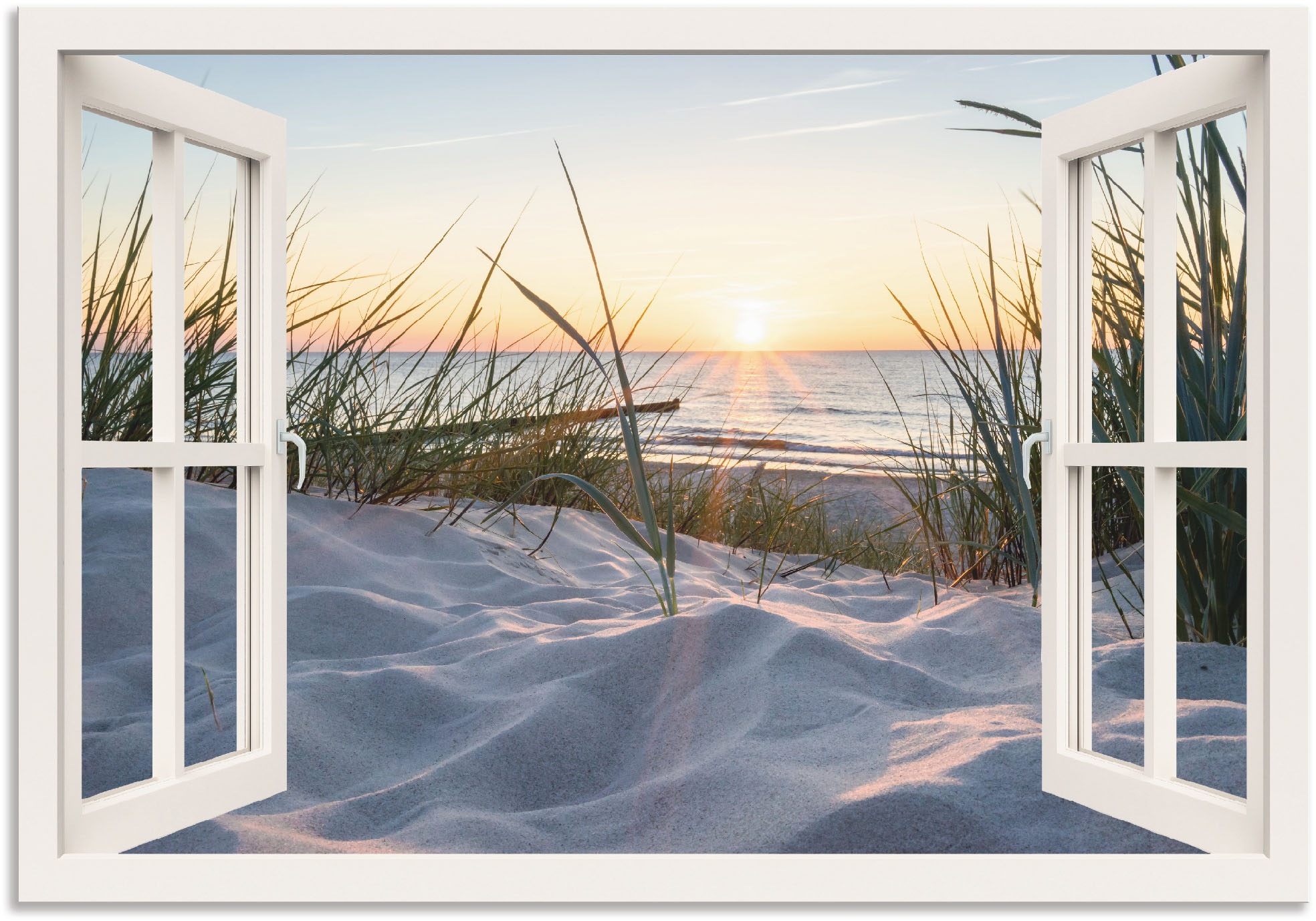 Artland Wandbild »Ostseestrand durchs Fenster« Meer Bilder 1 Stk. tlg. als günstig online kaufen