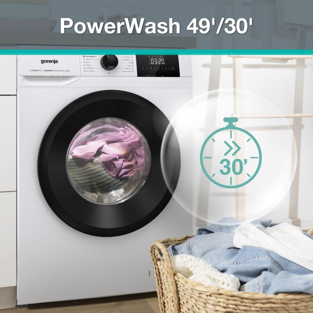 GORENJE Waschmaschine »W51G1PS62BP« 6 kg 1200 U/min Trommelreinigungsprogramm, Aquastop-Schlauch