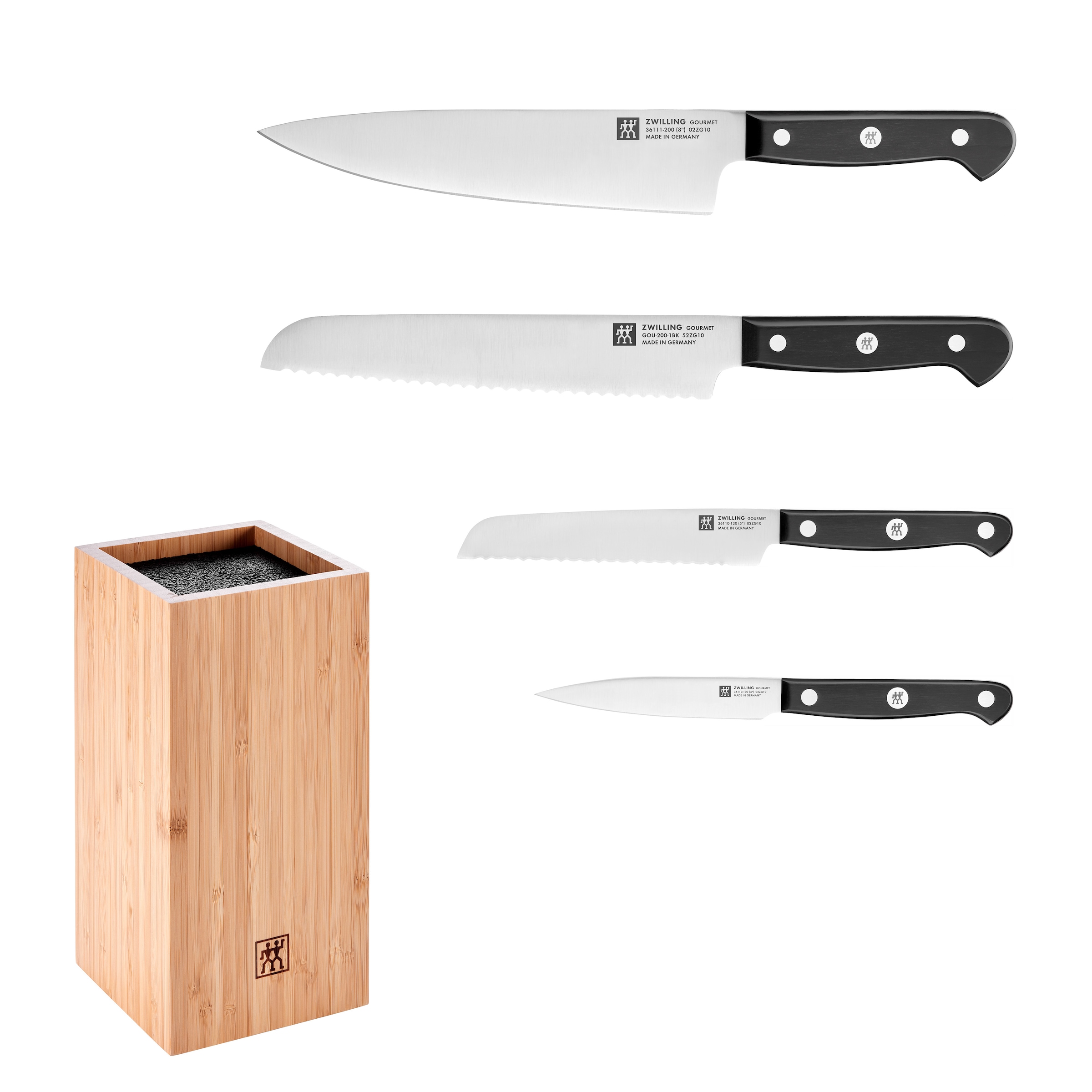 Zwilling Messerblock »Gourmet, inkl. 4 Messer« 5 Stk. mit flexiblen Kunstst günstig online kaufen