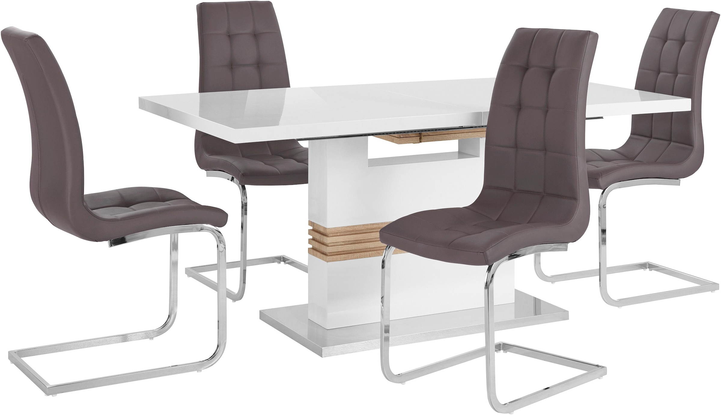 INOSIGN Essgruppe »Perez/Lola« Set, 5 Stk. tlg. mit 4 Stühlen, Tisch auszie günstig online kaufen