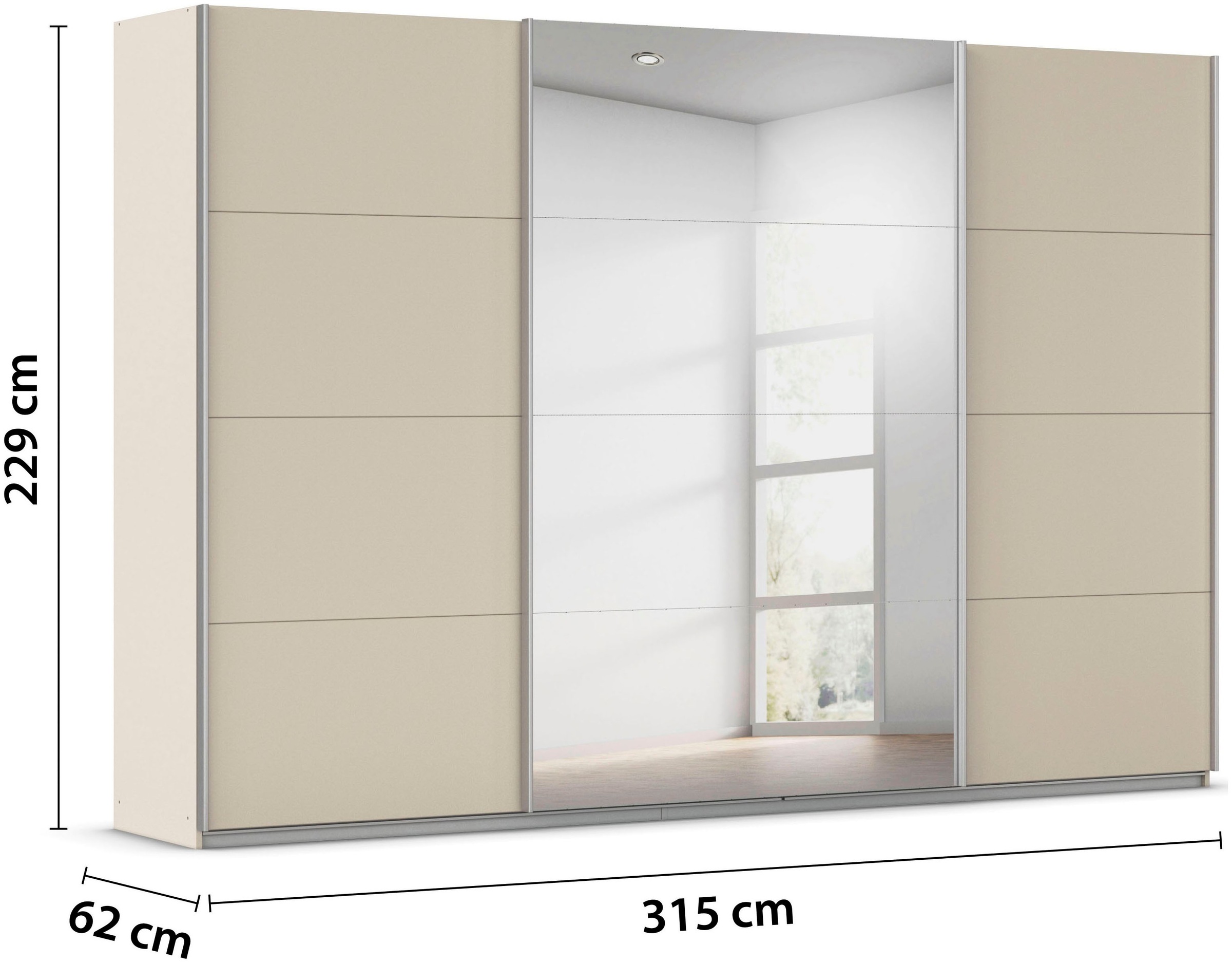 rauch Schwebetürenschrank »Kleiderschrank Schrank OTTO´S CHOICE Garderobe AGORDO«, (in zwei Griff-Farben), Top Innenausstattung, in 4 Breiten und 2 Höhen MADE IN GERMANY