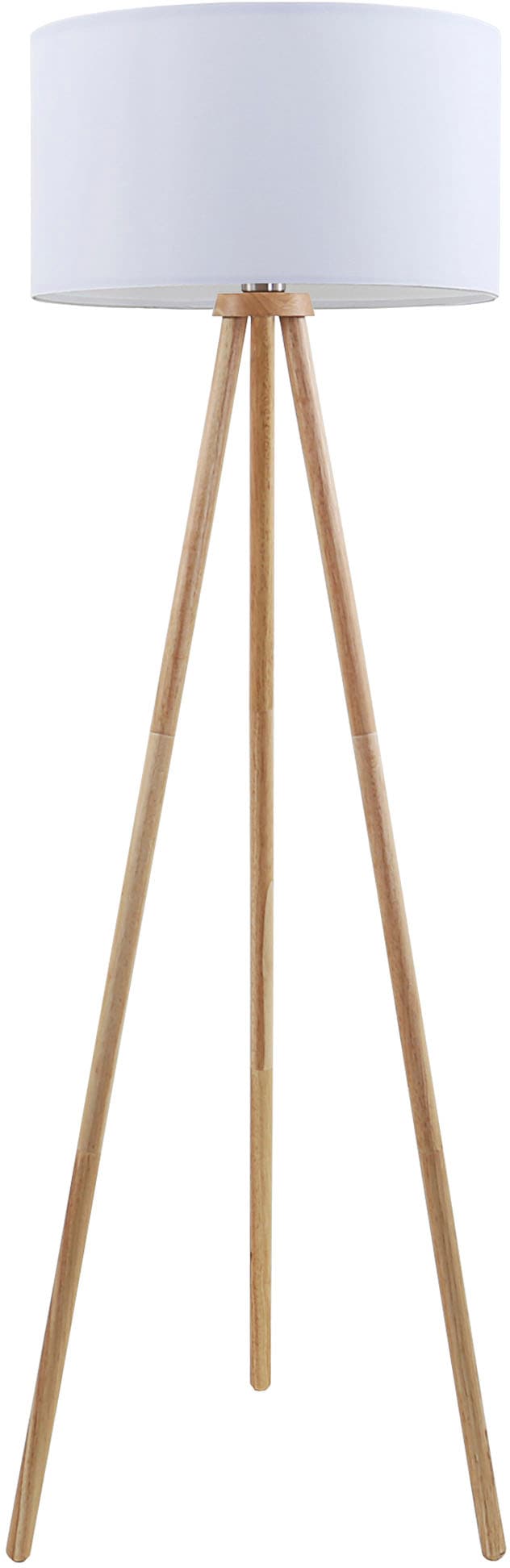 Briloner Leuchten Stehlampe »1379016 Floor«, Leuchtmittel E27 | ohne Leuchtmittel, Holz Stativ, Stoffschirm, inkl. Kabelschalter, exkl. 1x E27 max. 60 W