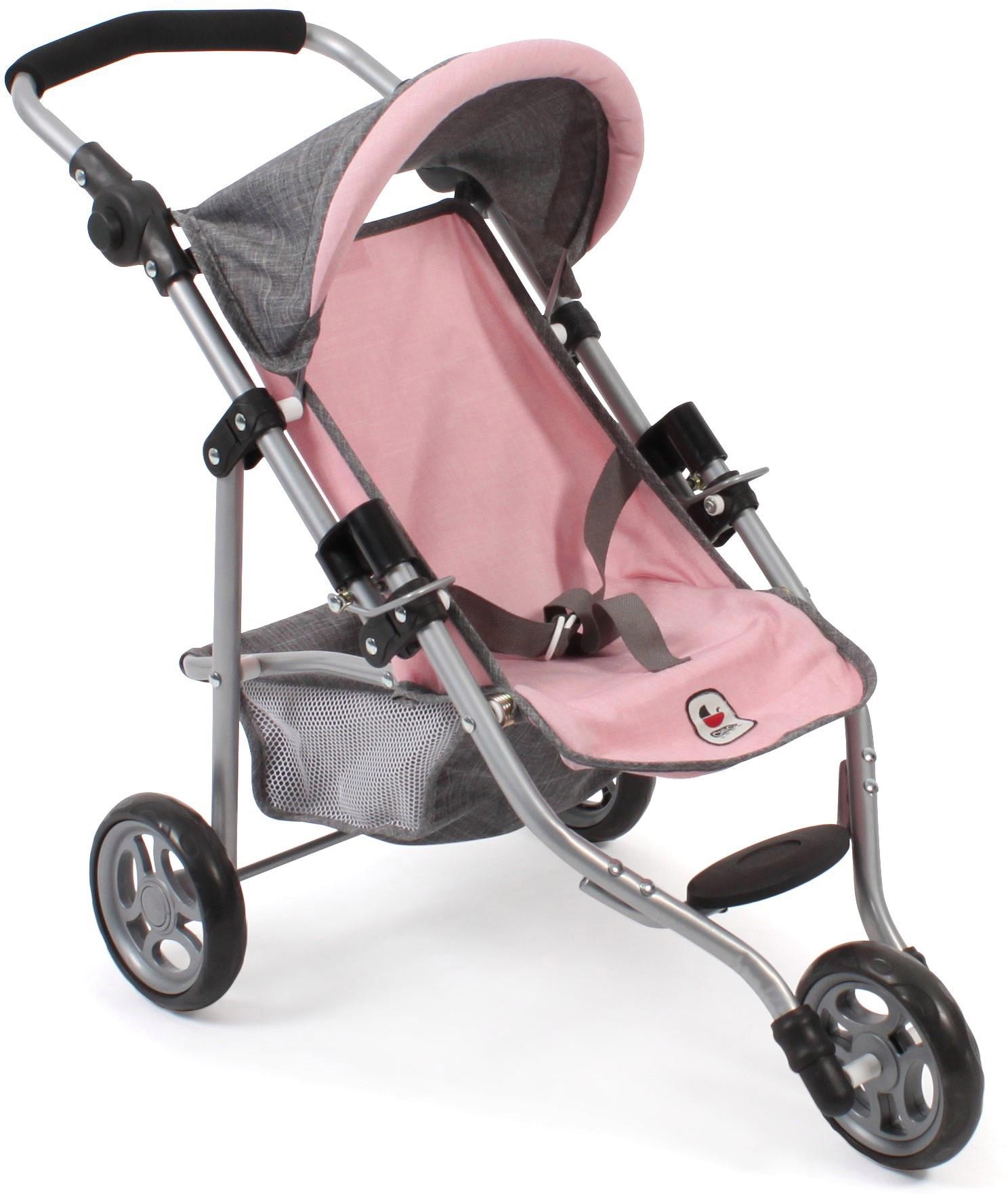 CHIC2000 Puppenbuggy »Jogging-Buggy Lola, Grau-Rosa«, mit klappbarem Verdeck