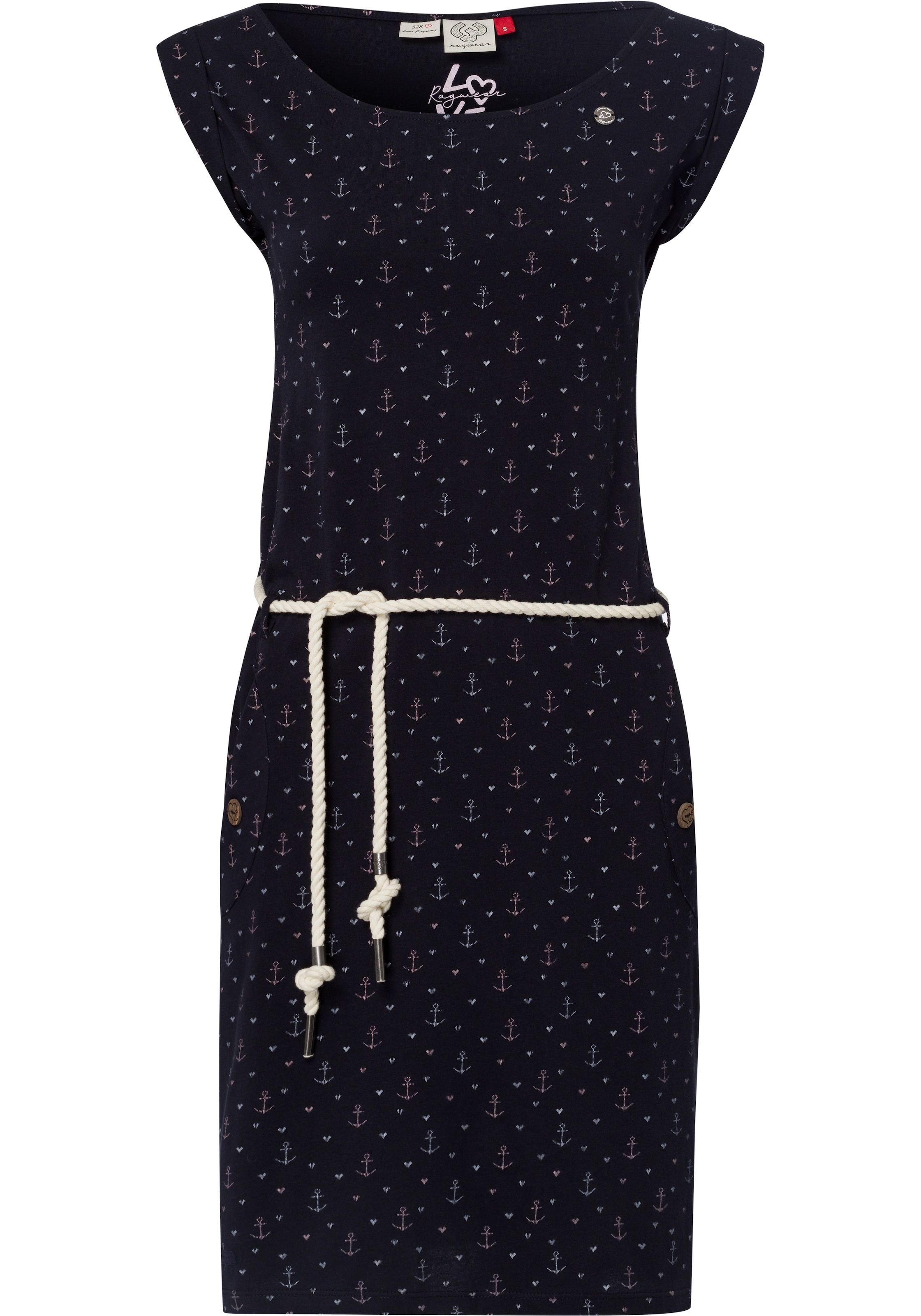 Jerseykleid Allover (2 Bindegürtel) Ragwear Anker-Muster MARINA« tlg. mit mit »TAGG