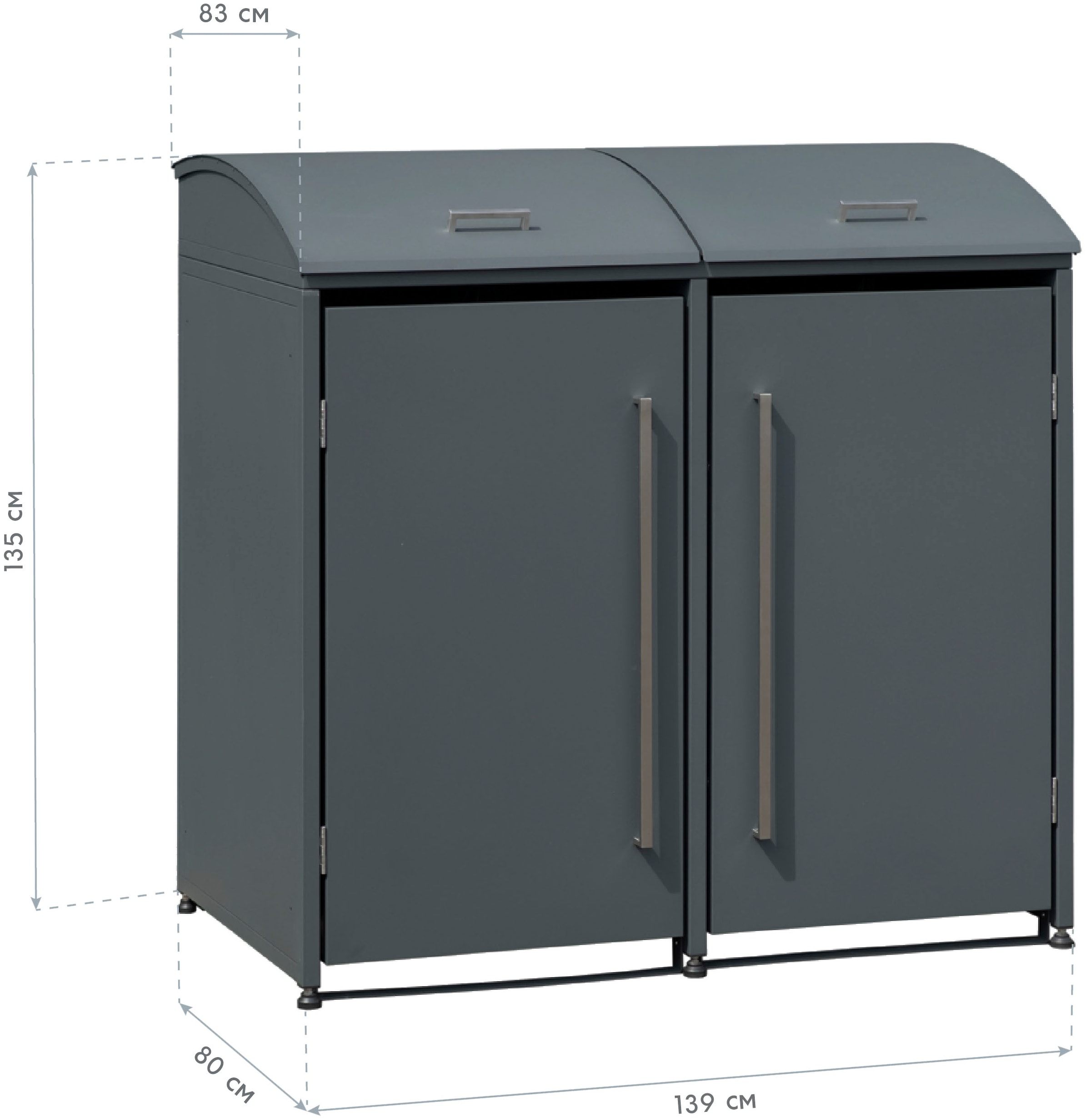 WESTMANN Mülltonnenbox »Moderna 2«, Platz für 2 Mülltonnen je 240 L, BxHxT: 139x83x135 cm