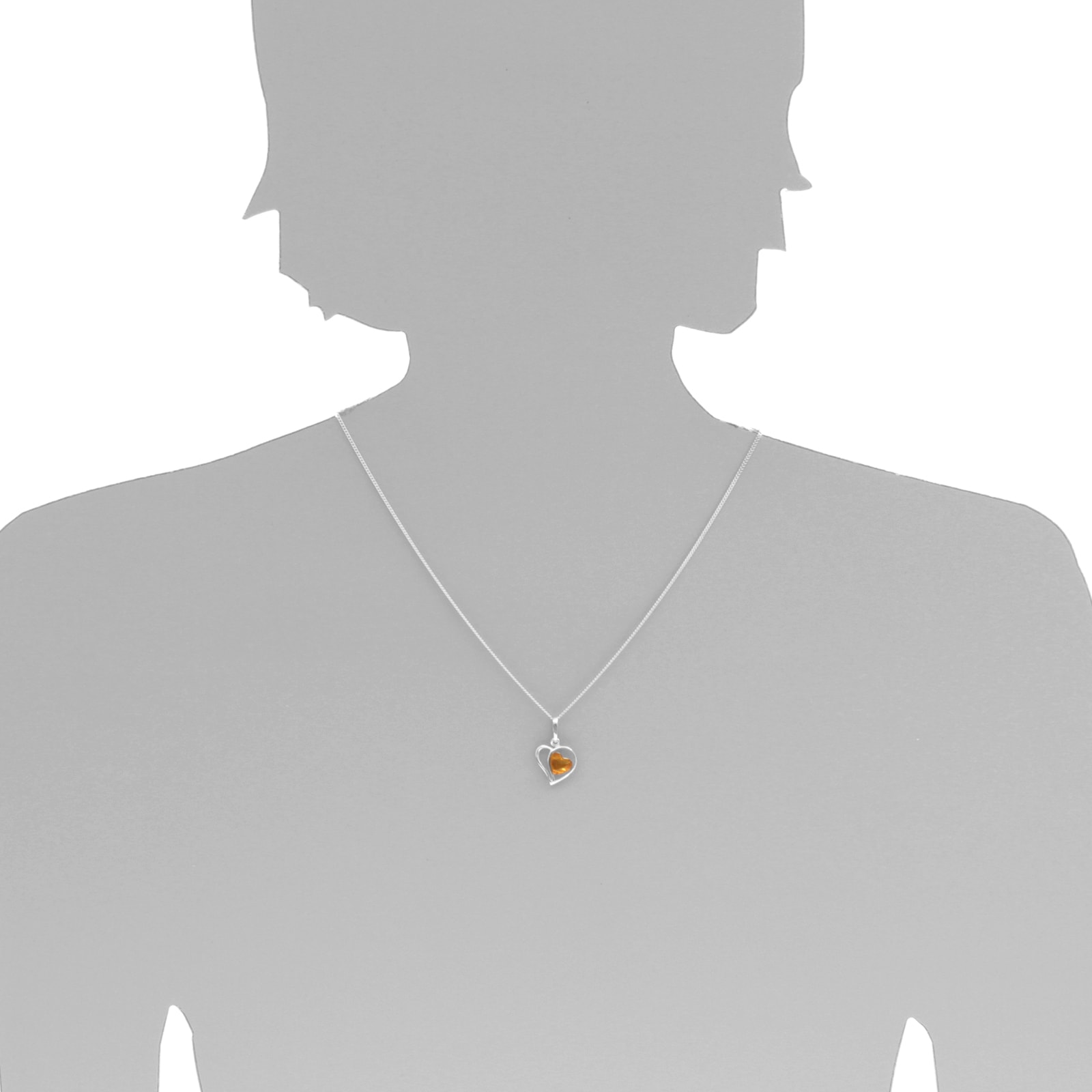 OSTSEE-SCHMUCK Kette mit Anhänger »Ostsee-Schmuck Kette mit Anhänger Herz Kette mit Anhänger Herz«, (2 tlg.)