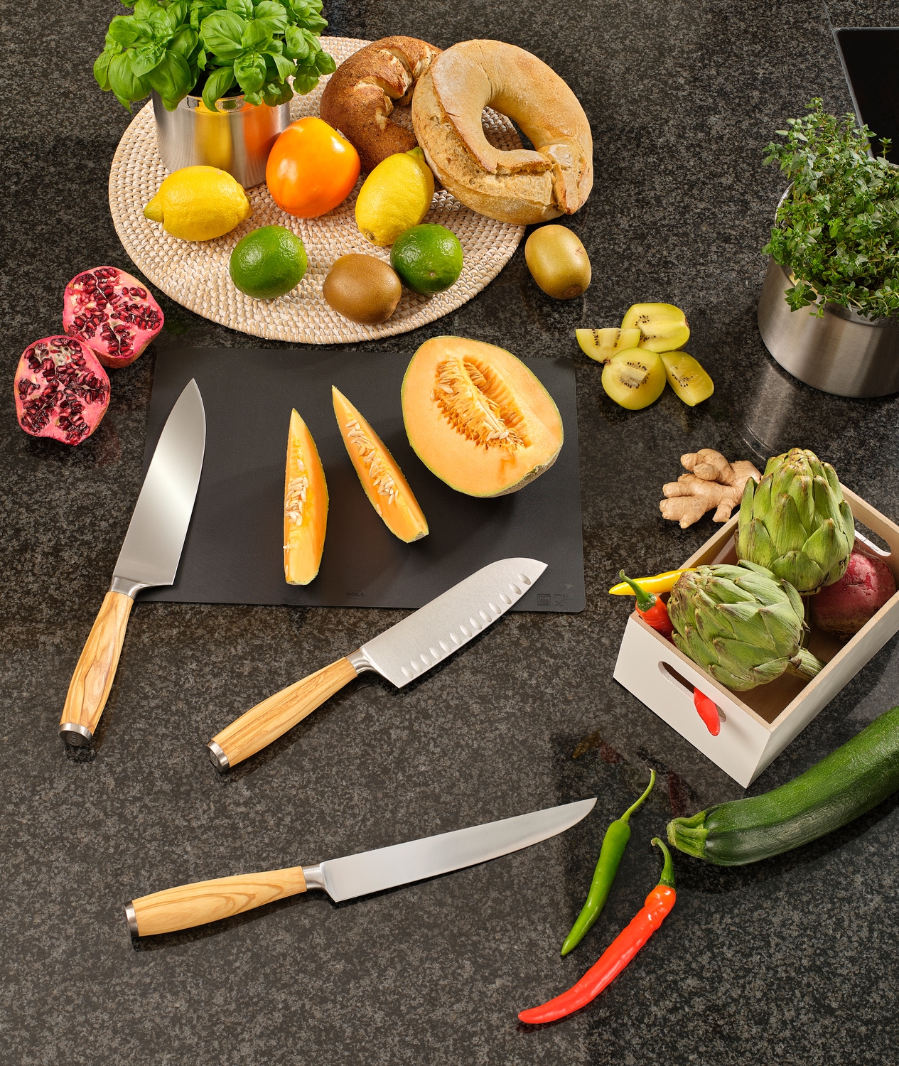 RÖSLE Fleischmesser »Artesano«, (1 tlg.), für Fleisch, Made in Solingen, Klingenspezialstahl, Olivenholz