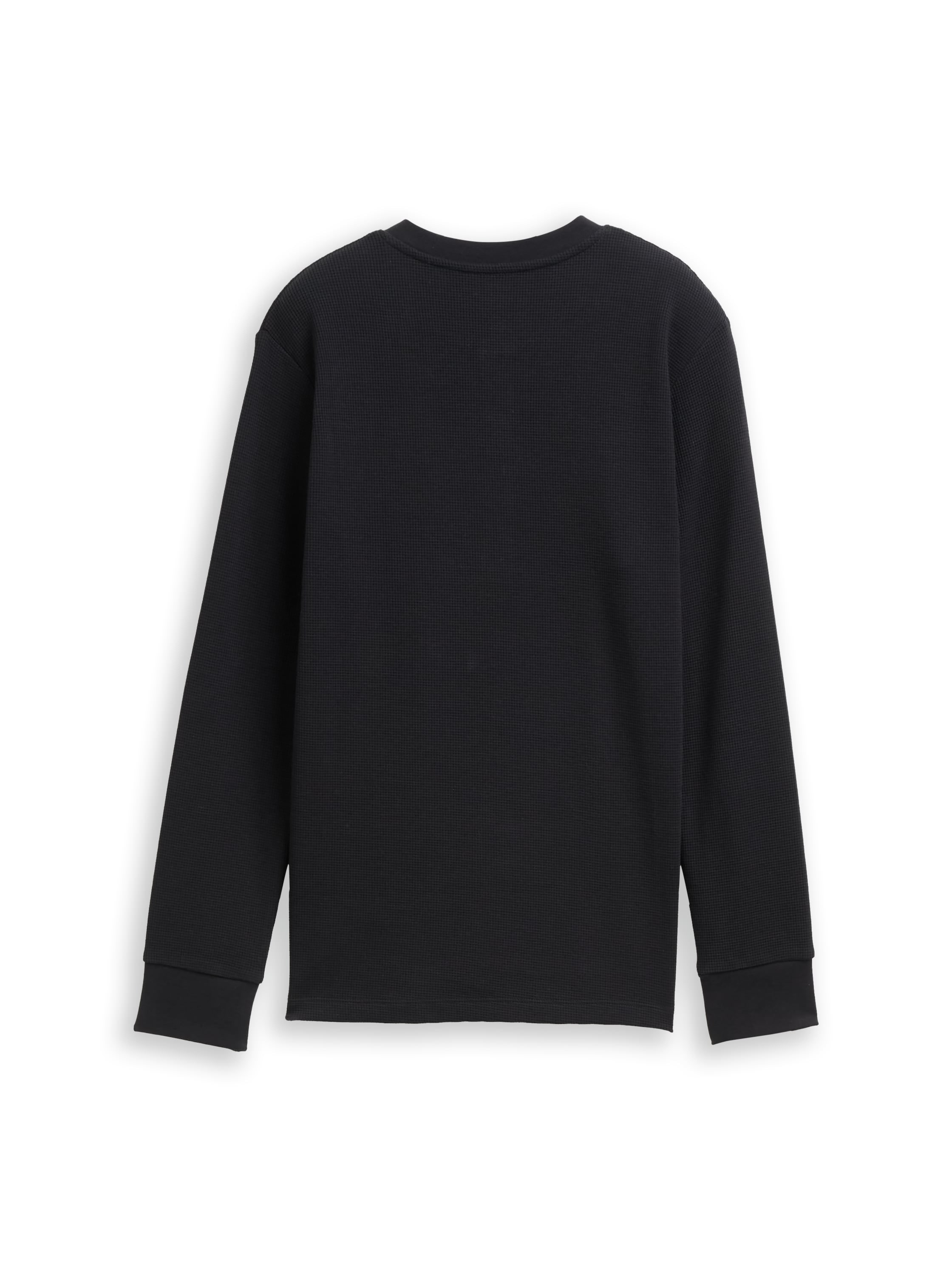 TOM TAILOR Langarmshirt mit Rundhals und kurzer Knopfleiste