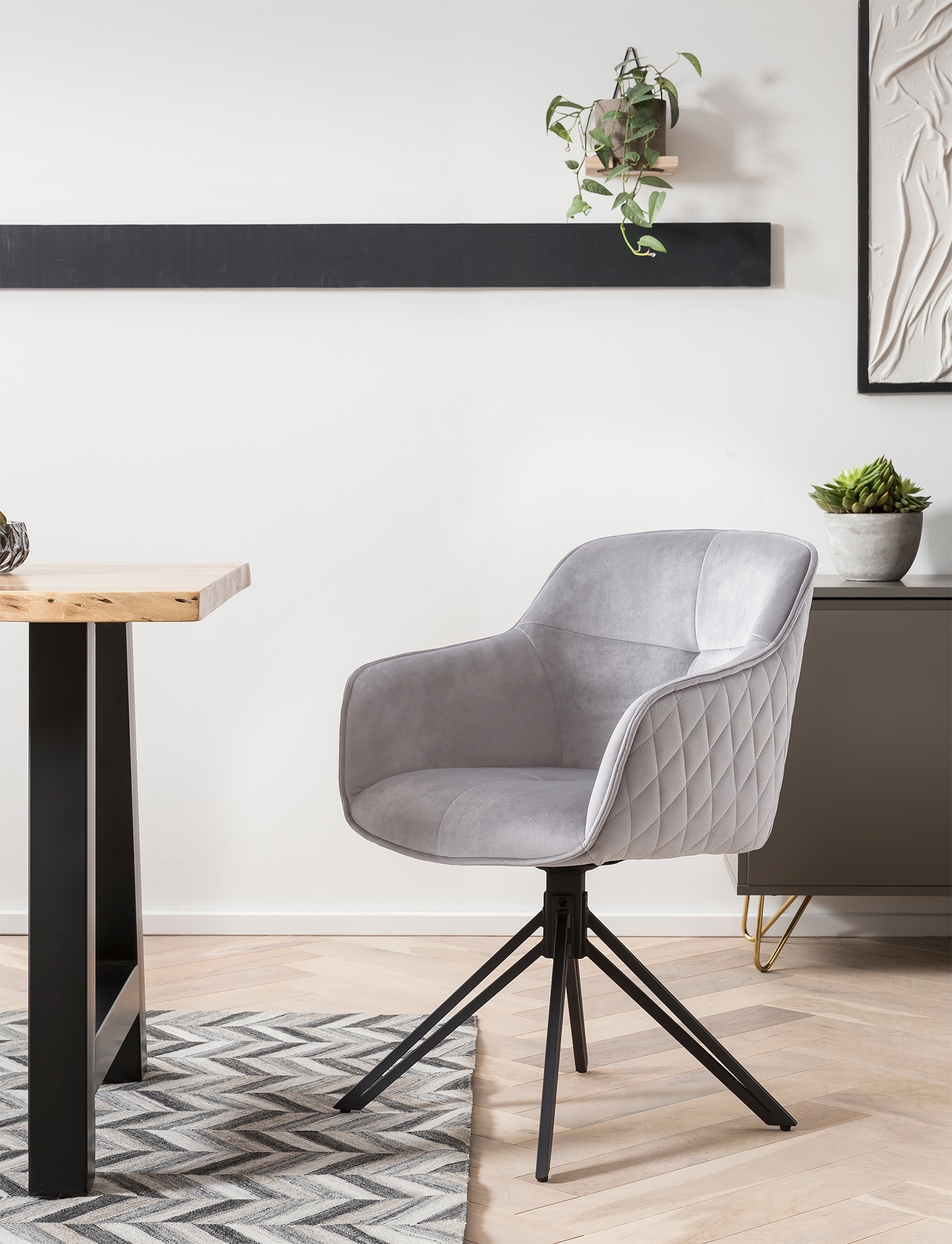 SalesFever Armlehnstuhl, Samtoptik, mit 360° Drehfunktion günstig online kaufen