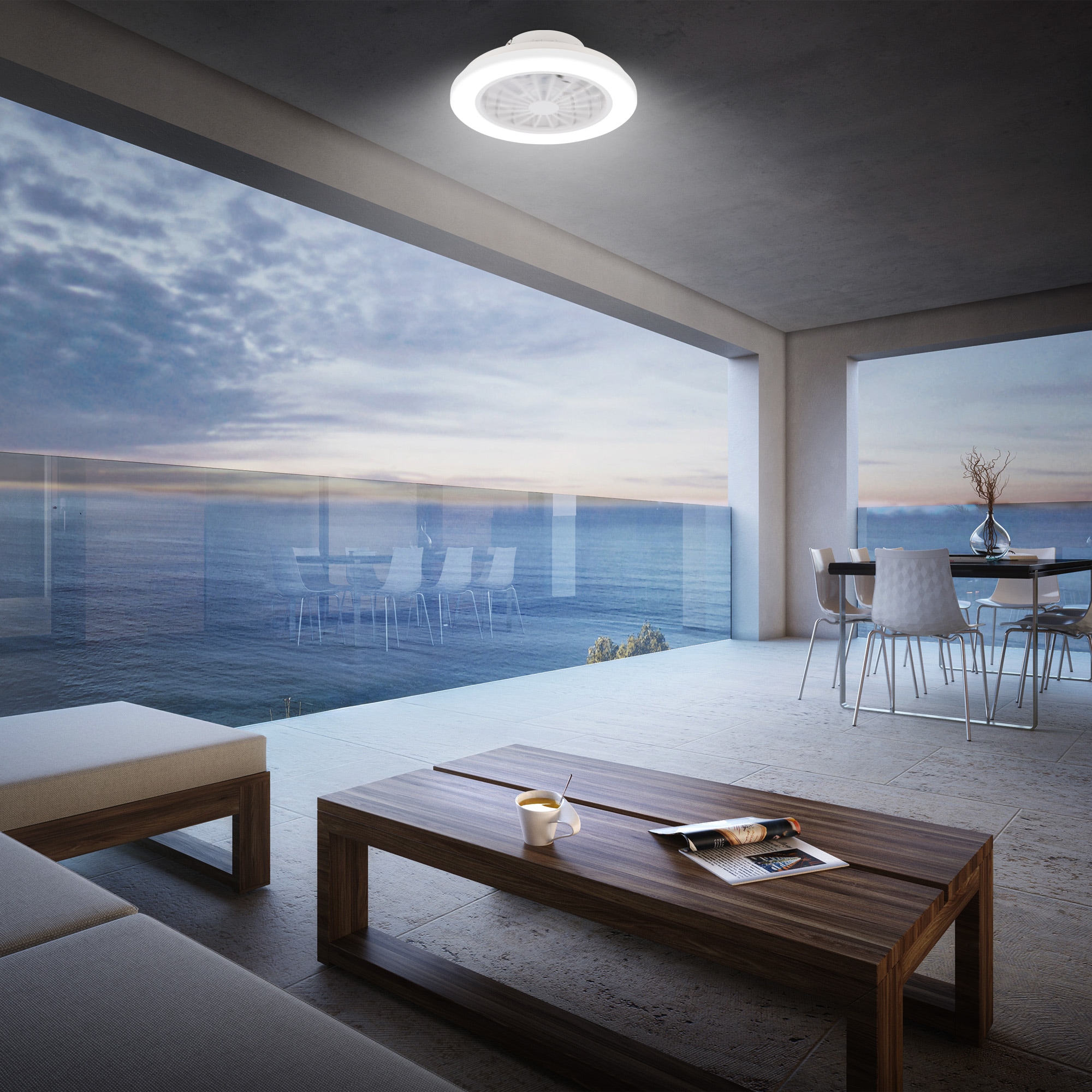 Briloner Leuchten LED Deckenleuchte »PAFO« LED-Board 1 Stk. warmweiß - kaltweiß 38 x 14 cm (DxH), Schlafzimmer, Wohnzimmer, Esszimmer, Flur, Küche