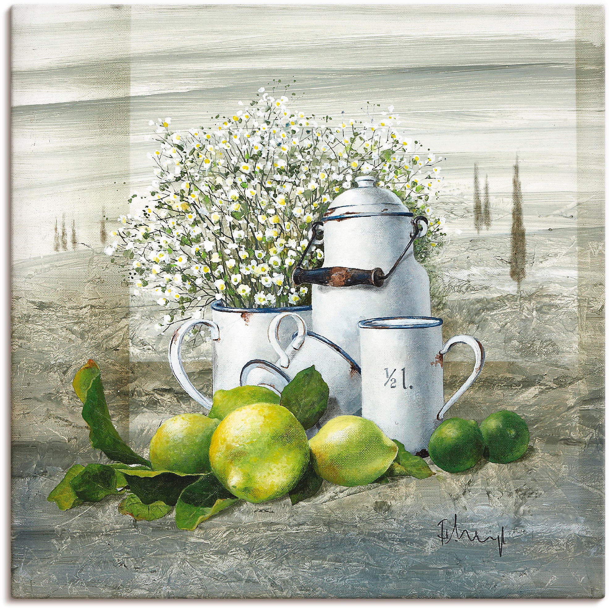 Artland Wandbild »Stillleben mit Milchkanne« Arrangements 1 Stk. tlg. als L günstig online kaufen