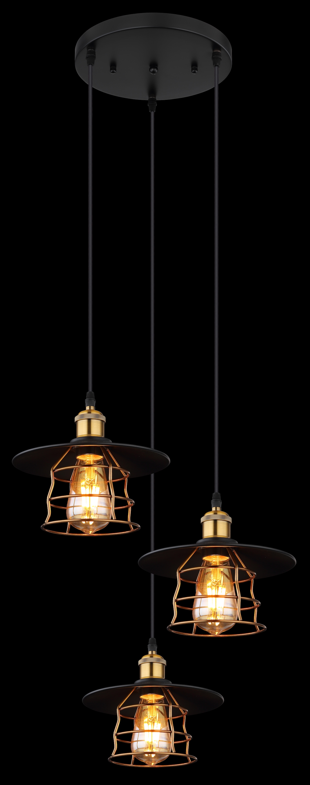 GLOBO LIGHTING Hängeleuchte »VIEJO«, Leuchtmittel E27 | ohne Leuchtmittel, Pendelleuchte / Küche / Wohnzimmerschwarz / rund / Gittergeflecht
