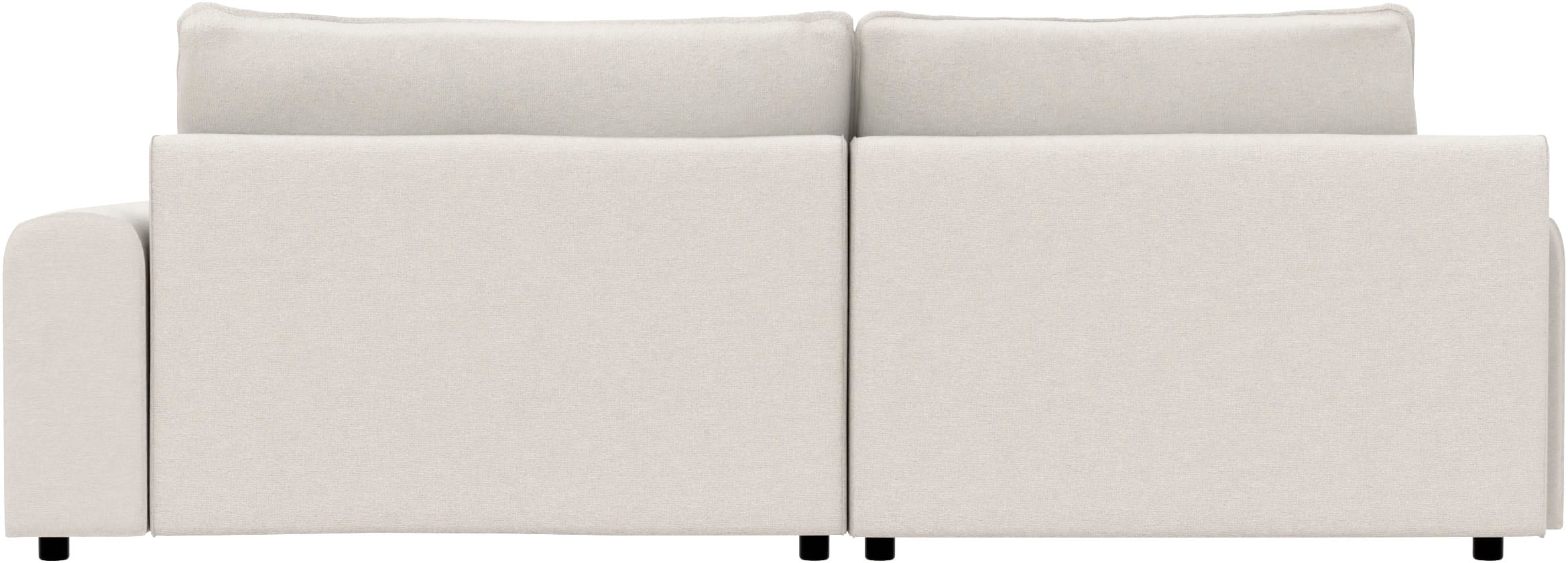 TRENDMANUFAKTUR Ecksofa »Fordon, Schlafsofa mit Bettkasten, Couch in L-Form, Breite 250 cm« in Struktur LUMOS, 3D-Effekt, sandgrau, Recamiere links
