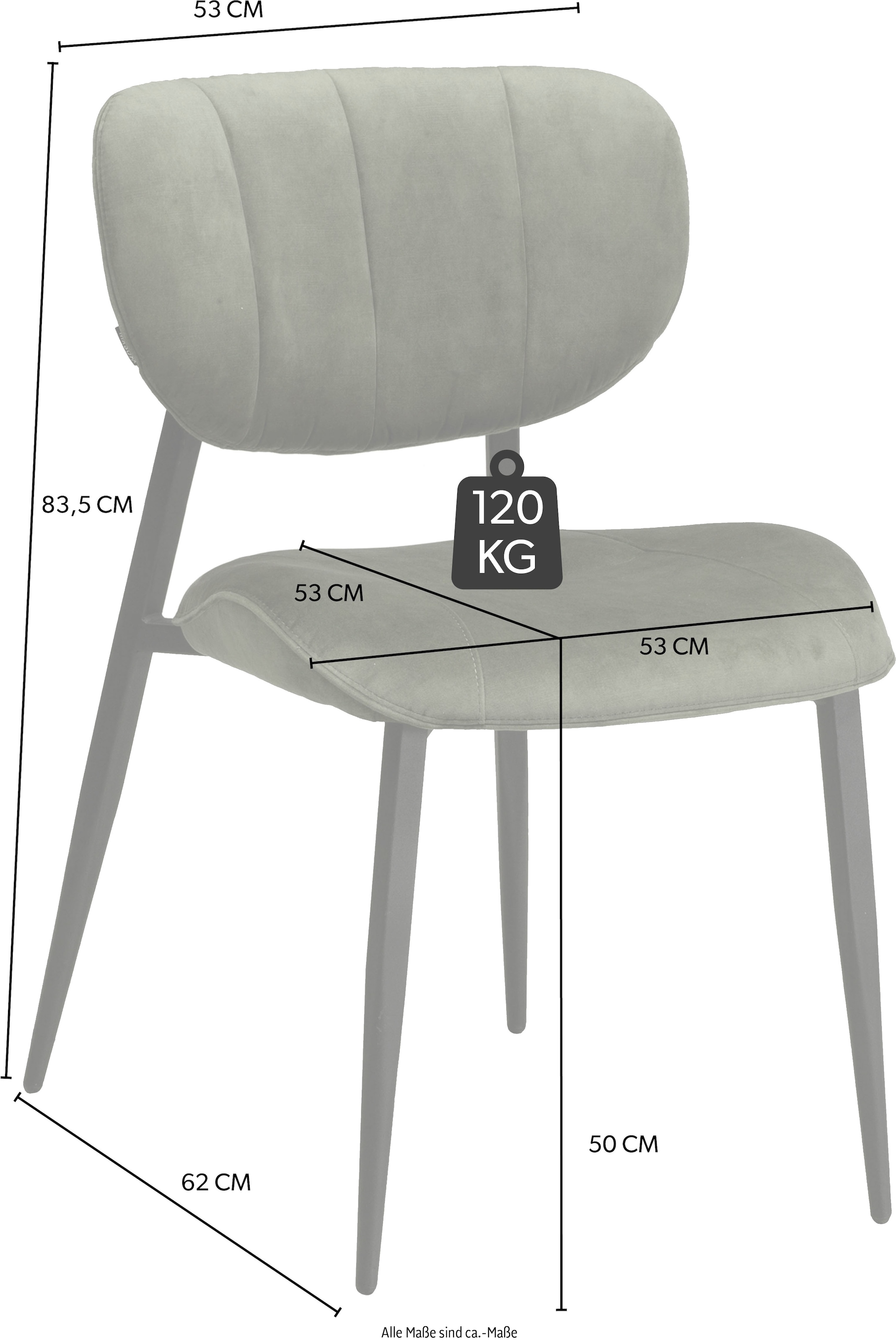 OMG Design Esszimmerstuhl »Jona«, (Set), 2 St., Stoff, Küchenstuhl Polsterstuhl, In drei stilvollen Farben erhältlich