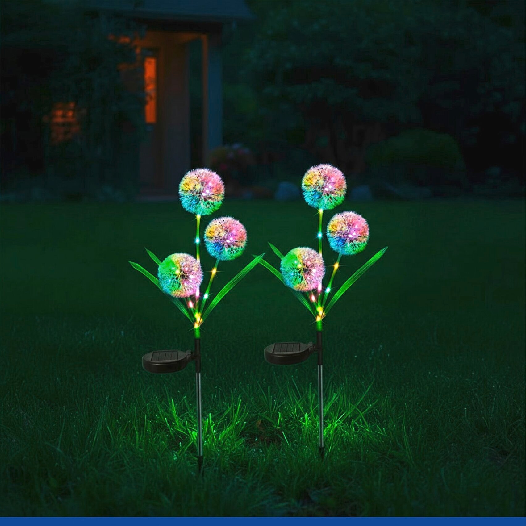 Maximex LED Gartenleuchte »Modell Pusteblume« 2 Stk. Farbwechsler LED Gartenstecker, solarbetriebene Gartenbeleuchtung, 2 Einstellungen