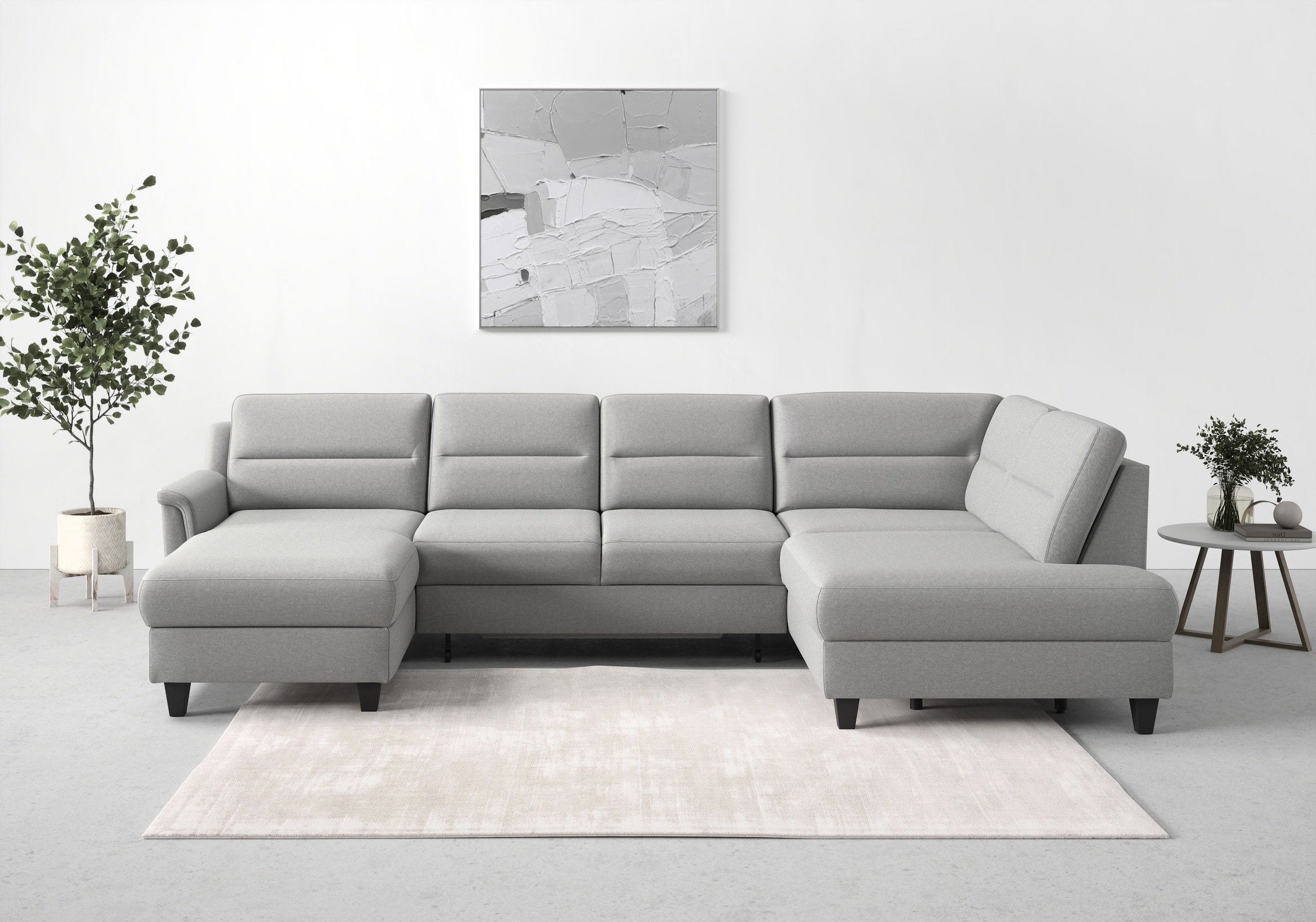 sit&more Wohnlandschaft »Farö U-Form«, inklusive Federkern, wahlweise mit Bettfunktion und Bettkasten