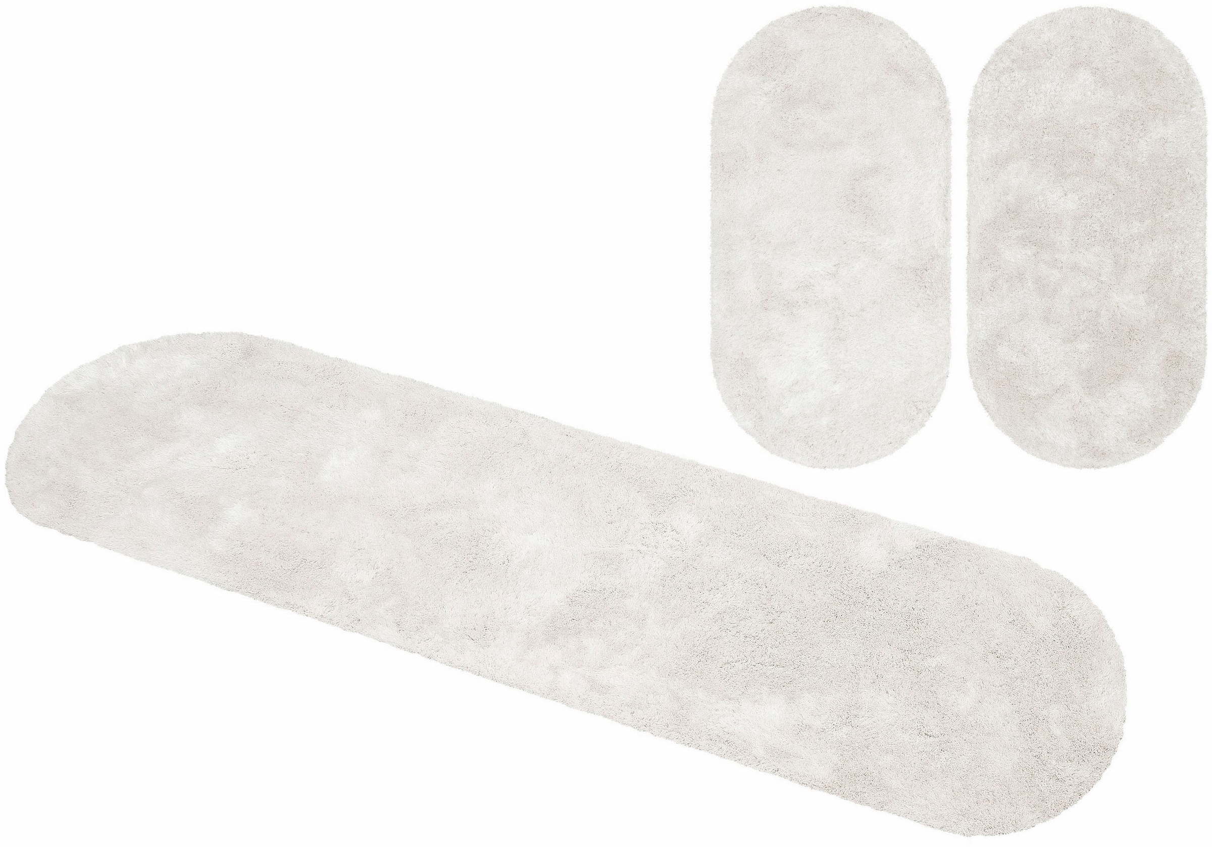 Bruno Banani Hochflor-Bettumrandung »Dana Teppich, Kundenliebling«, (3 tlg.), unifarben, Mikrofaser, pflegeleicht, Bettvorleger, Schlafzimmer