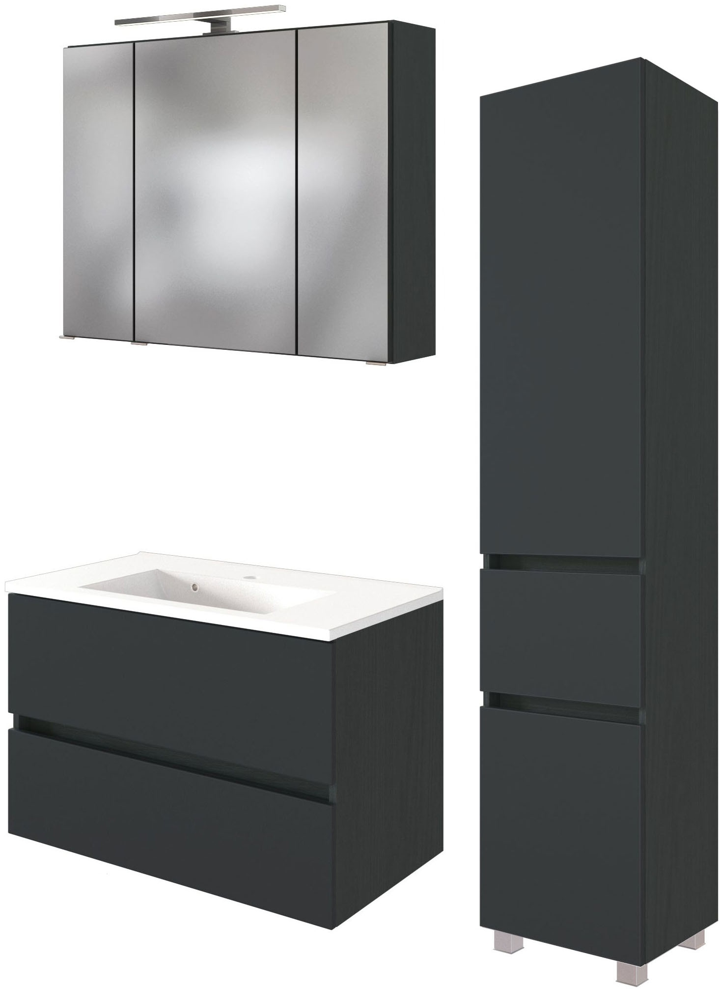 welltime Badmöbel-Set »Welltime Möbel Baabe Waschtisch-Set 3tlg. oder 5tlg. günstig online kaufen