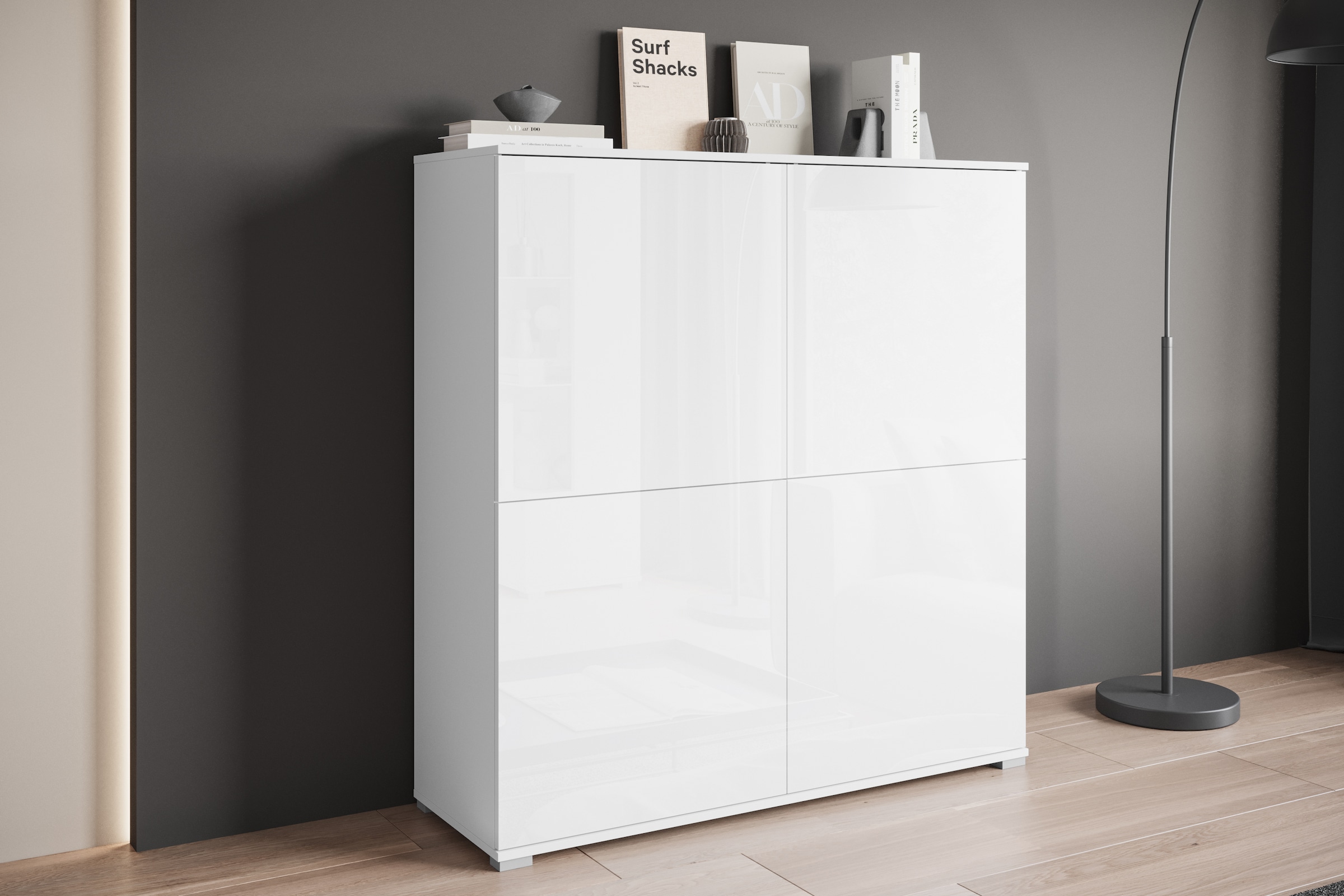 INOSIGN PC-Schrank »Kenia, Sekretär, Home Office«, (1 St.), Mit Push-to-open, Tastaturauszug und praktischem Stauraum