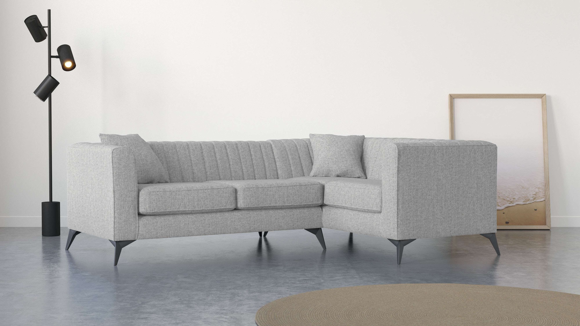 Places of Style Ecksofa »MATTHEW L-Form ideal für kleine Räume, Maße B/T/H: günstig online kaufen