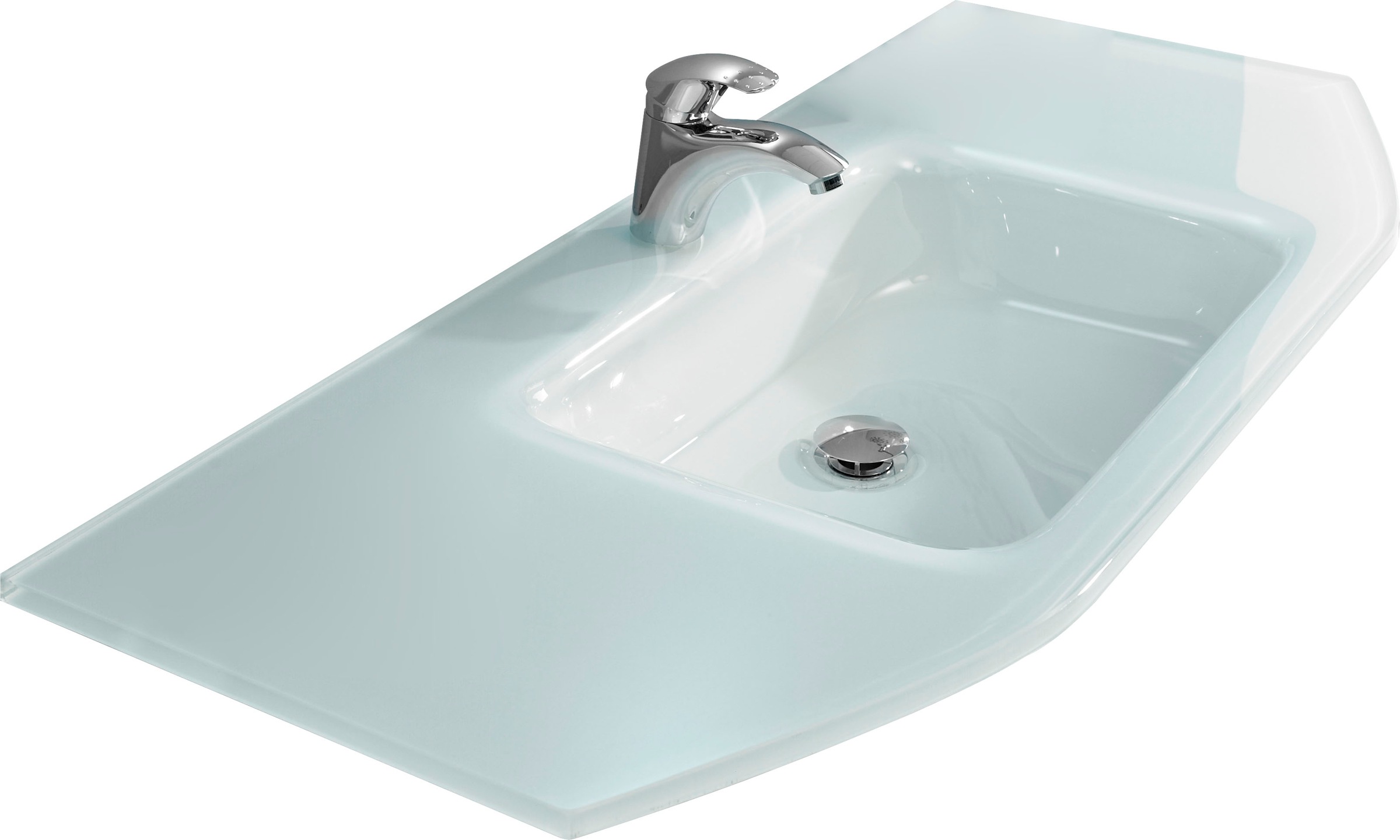 Saphir Badmöbel-Set »Quickset 4-teilig, Glaswaschtisch und LED-Spiegelschrank«, (5 St.), Unterschrank, Hängeschrank, inkl. Türdämpfer, 7 Türen, 1 Klappe