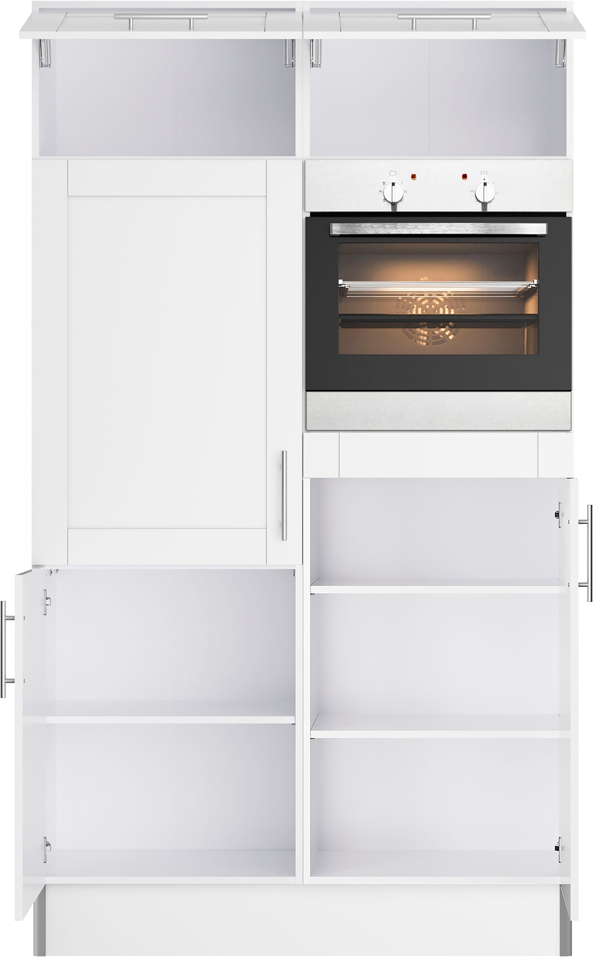 KOCHSTATION Küche »KS-Ahus, Back-/Kühlmodul«, Breite 120 cm, wahlw. mit E-Geräten, Soft Close Funktion, MDF Fronten