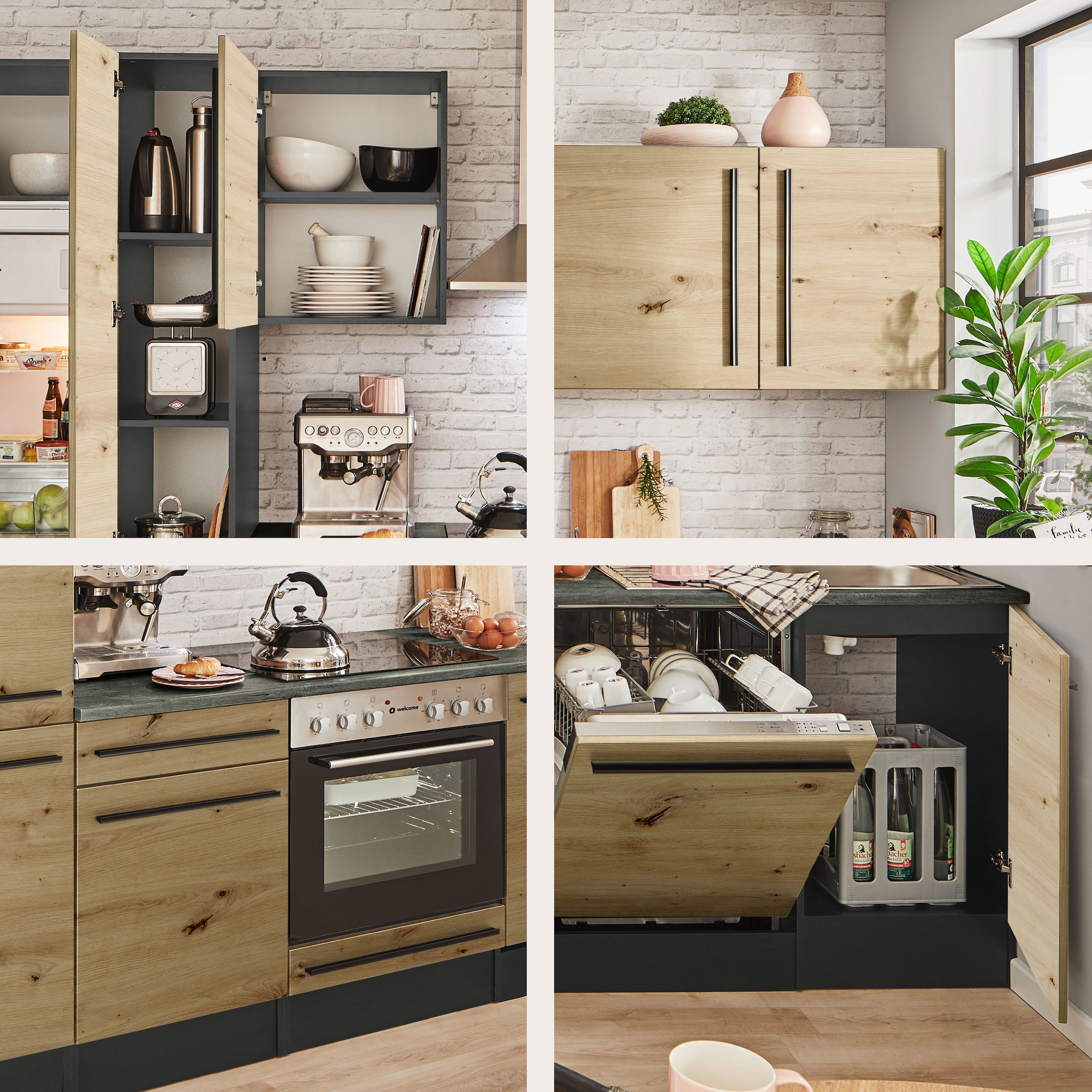 BASIC by Balculina Küchenzeile »Jazz«, Breite 310 cm, wahlweise mit E-Geräten