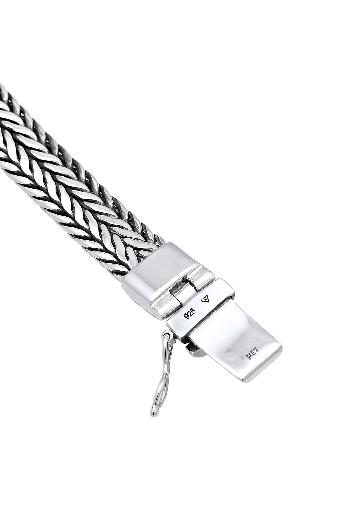 Kuzzoi Armband »Herren Kastenverschluss Zopfglieder 925er Silber«