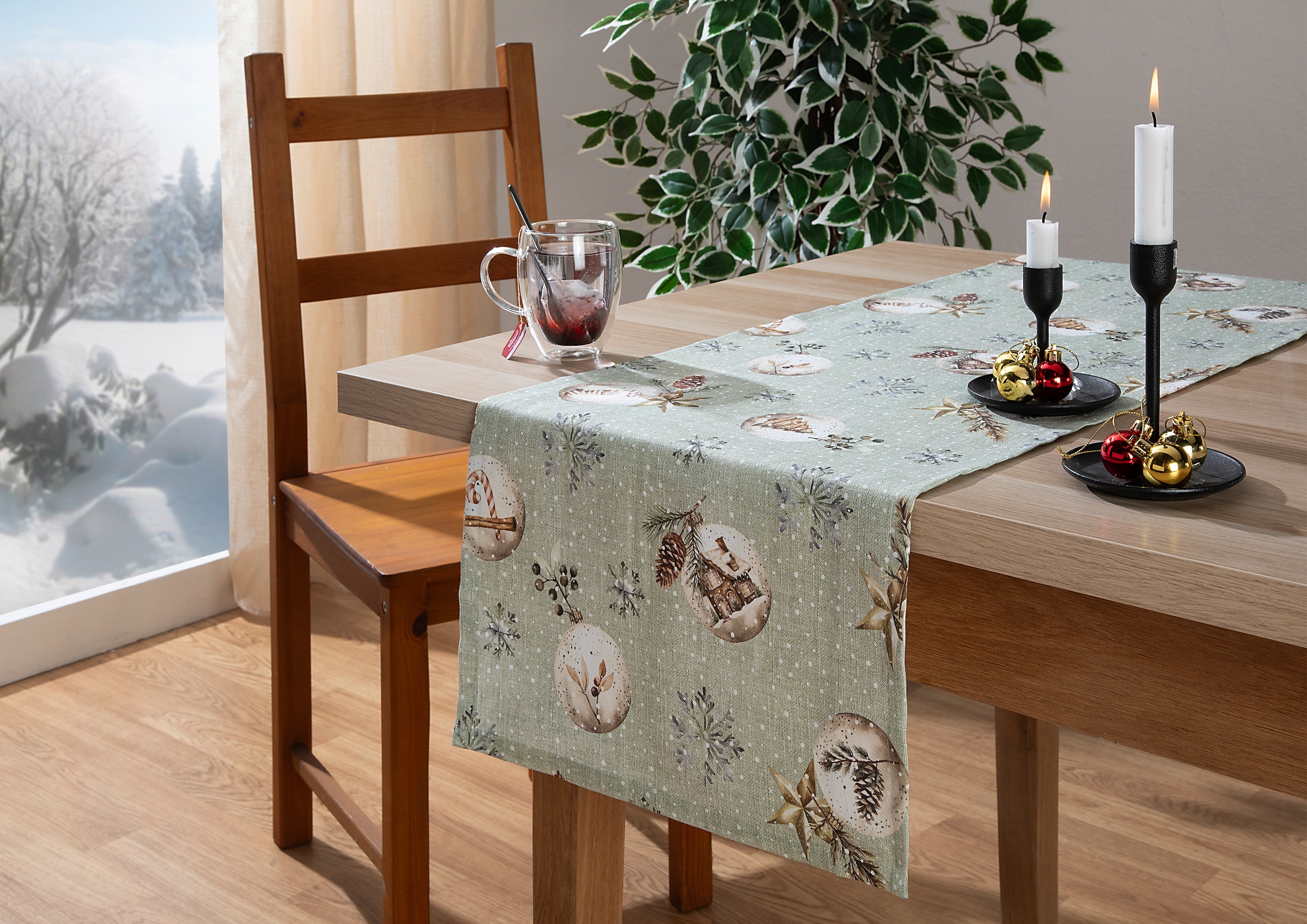 HOME WOHNIDEEN Tischläufer »FELIZ NAVIDAD« Tischläufer, SET, Dekostoff bedr günstig online kaufen